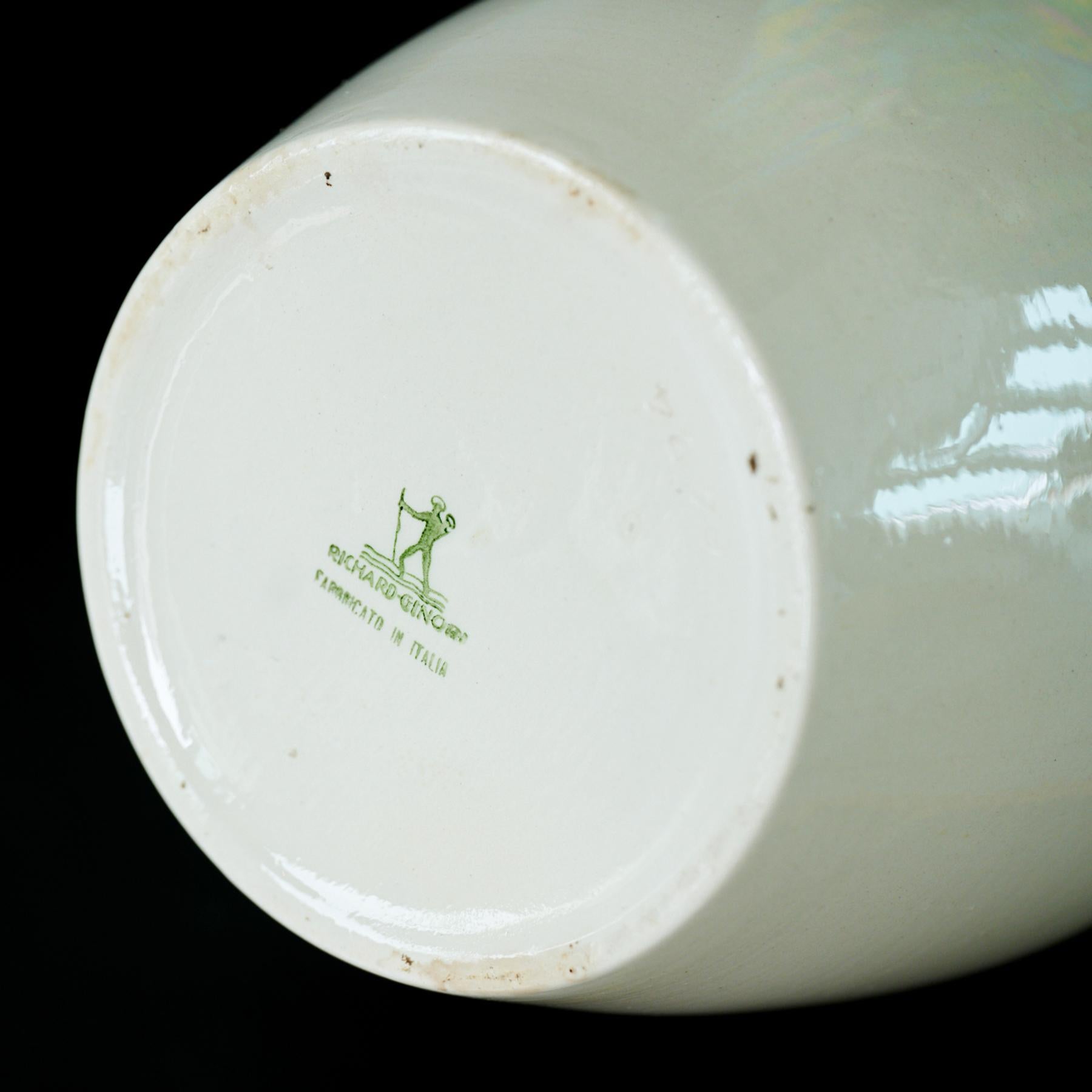 Mid-20th Century Vase in Ceramic, Model ‘6424’ by Richard-Ginori, San Cristoforo For Sale