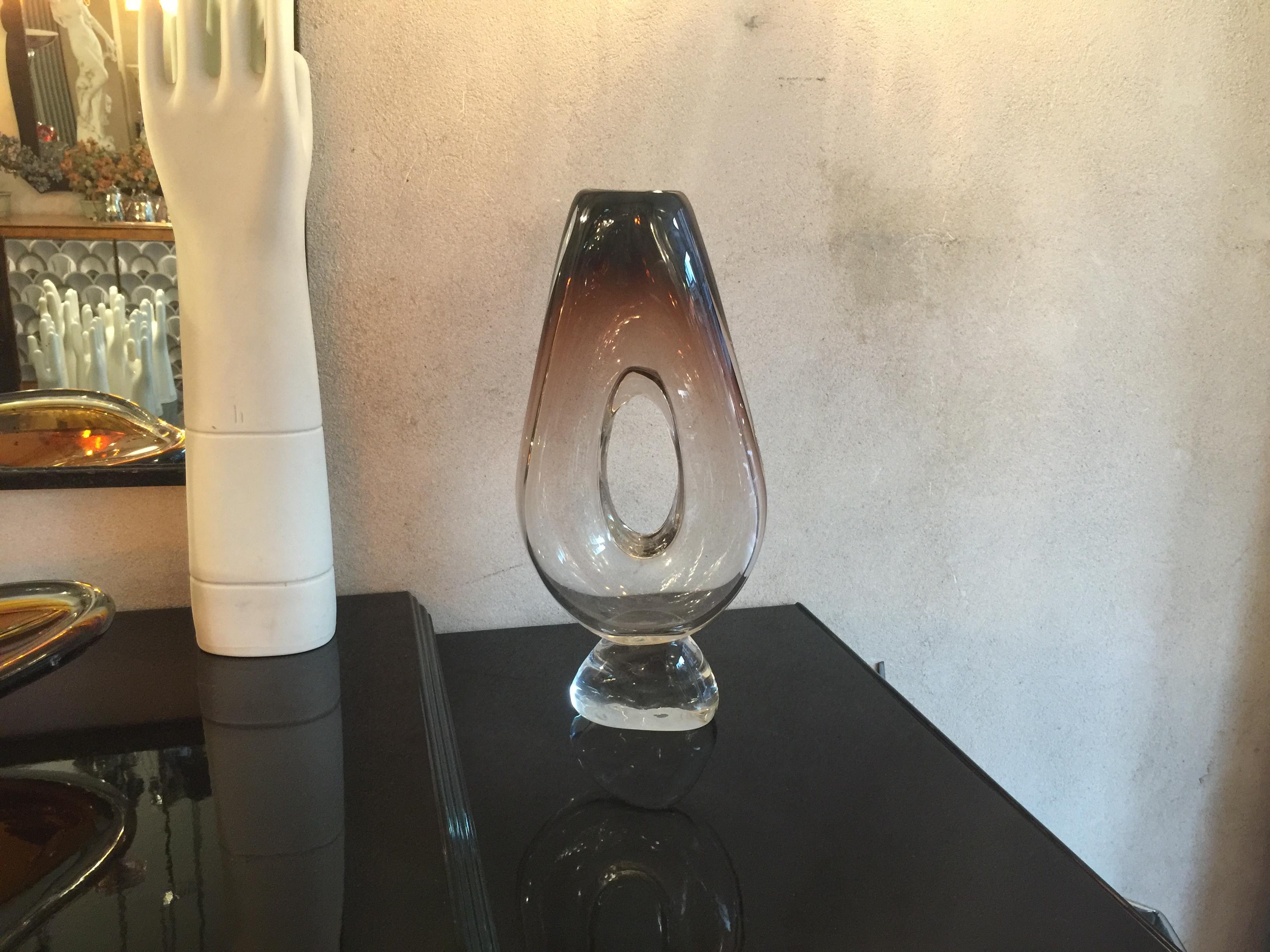 Vase aus Kristall 1985, signiert: Kristall Querandi Yugendstil 0294/85 im Angebot 7