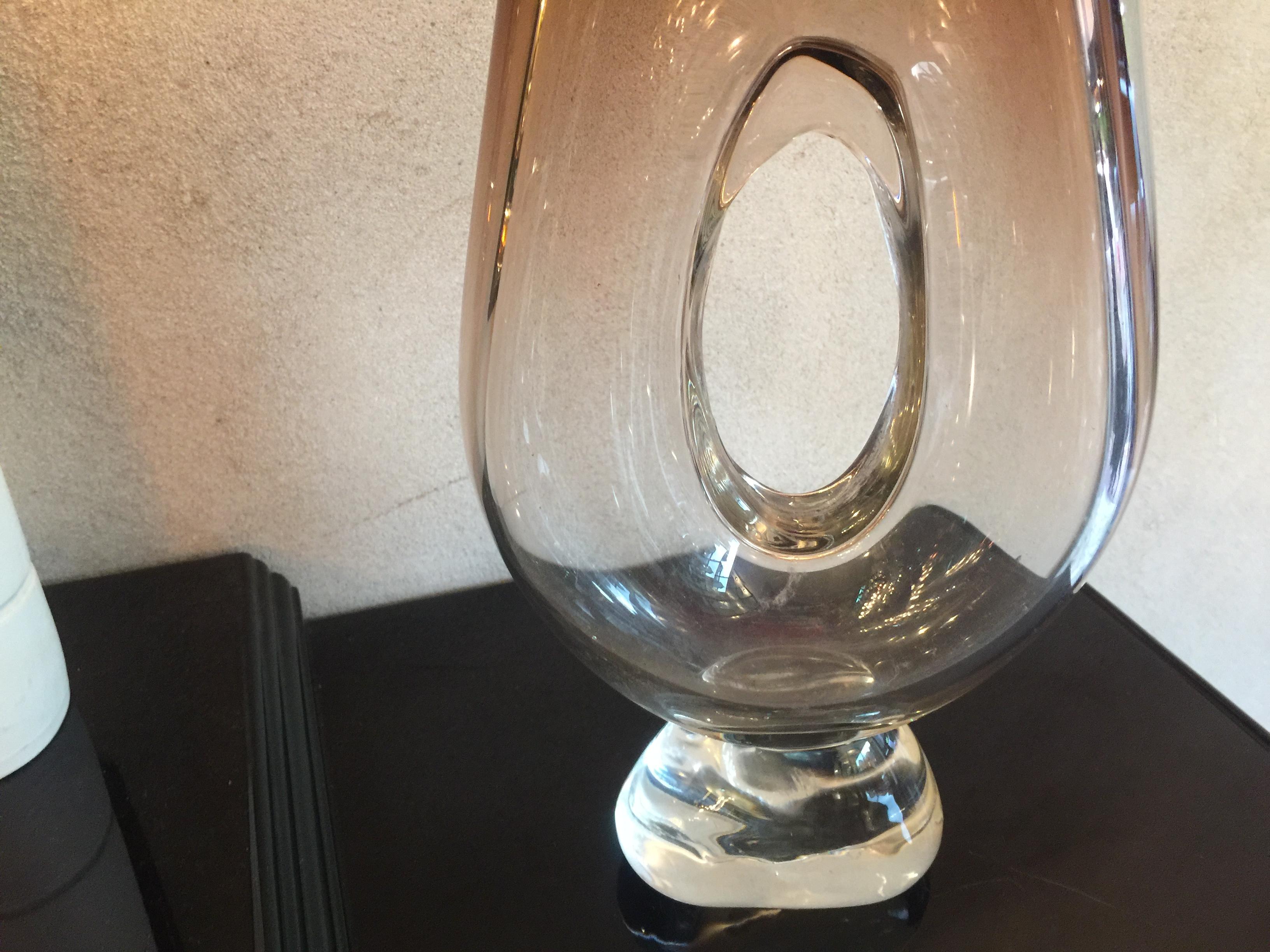 Vase aus Kristall 1985, signiert: Kristall Querandi Yugendstil 0294/85 im Angebot 9