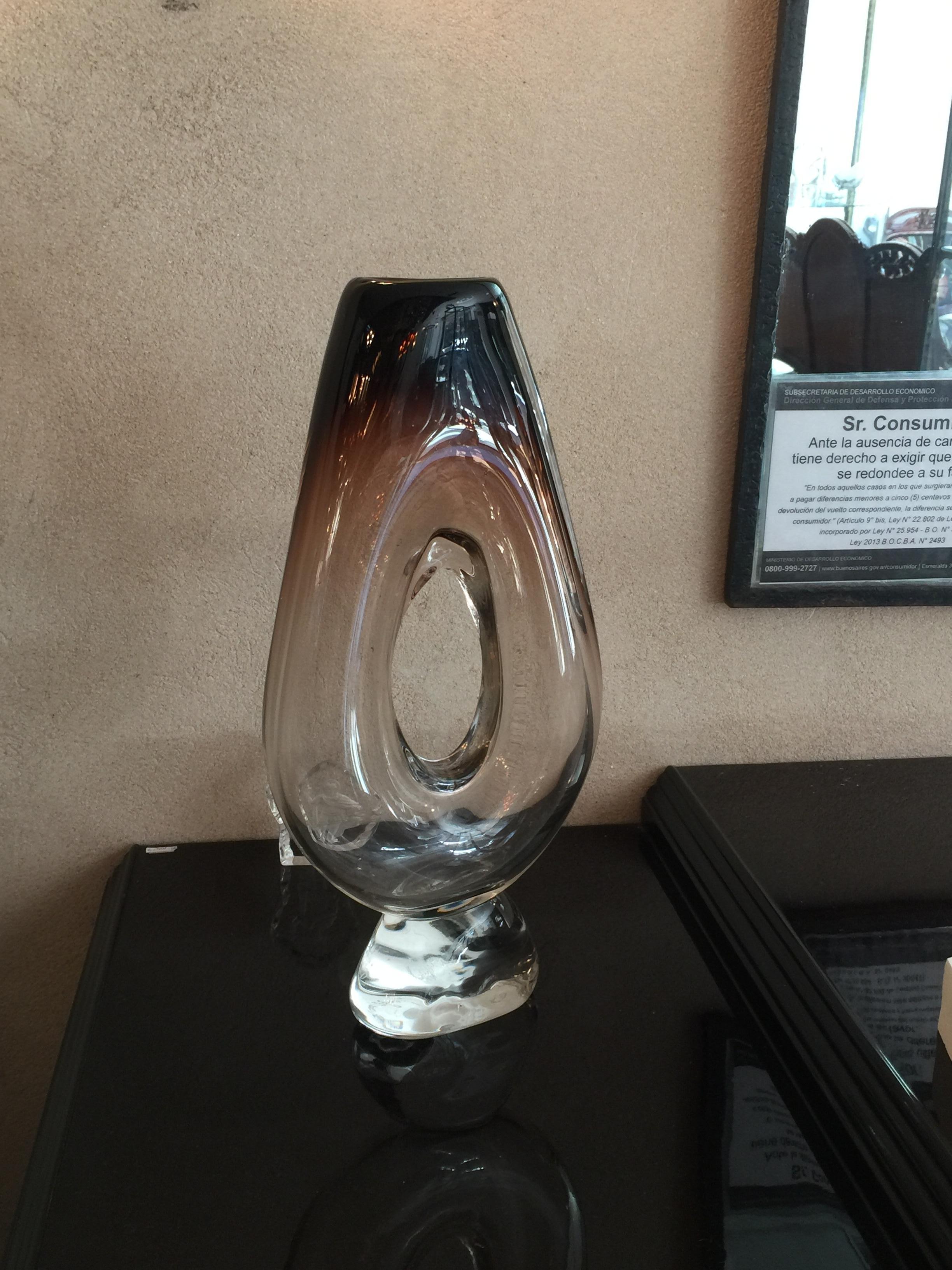 Vase en cristal 1985, signature : Crystal Querandi Yugendstil 0294/85 en vente 2