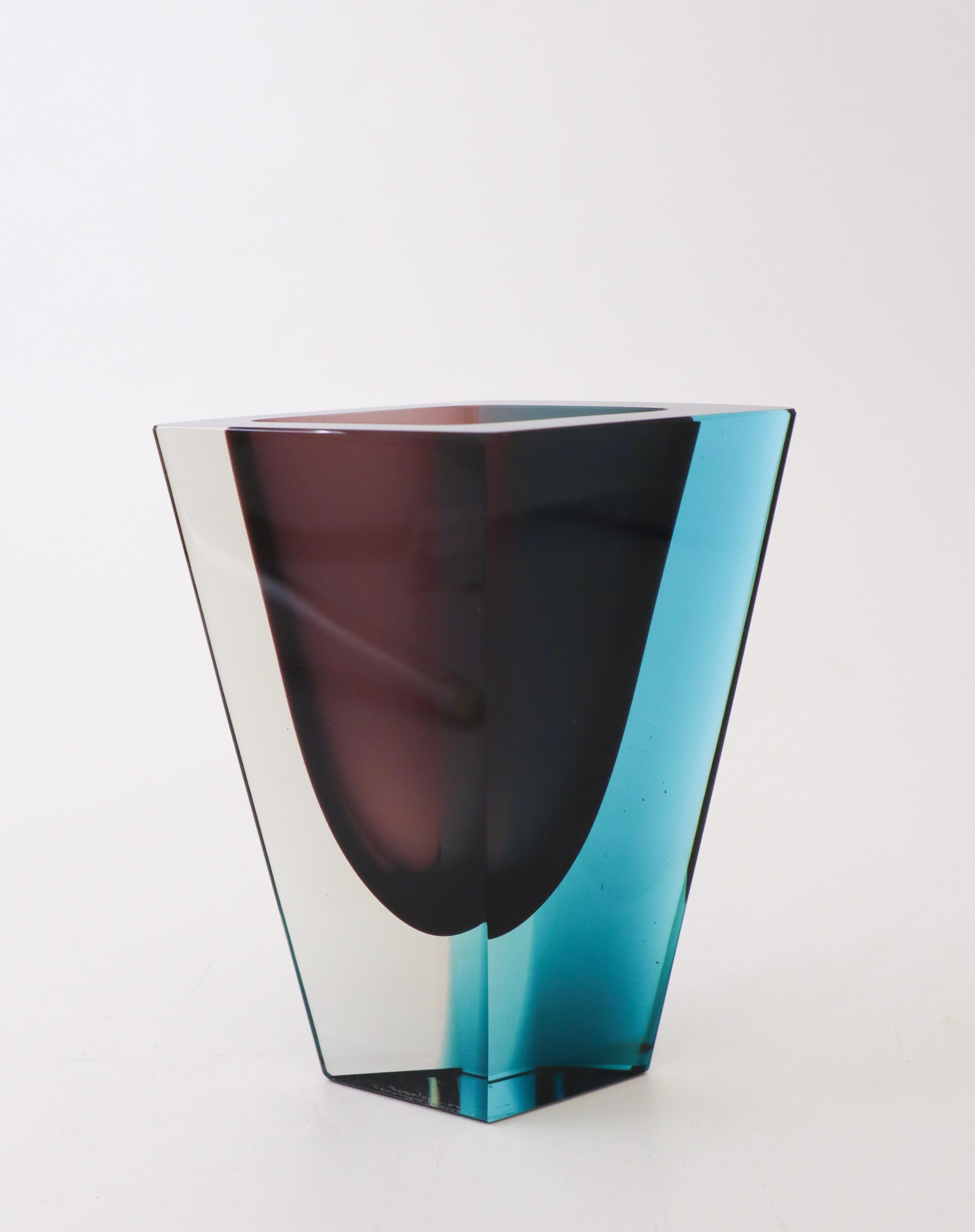 Vase aus Glas, Prisma Kaj Franck, Nuutajärvi Notsjö, 1960 (Finnisch) im Angebot