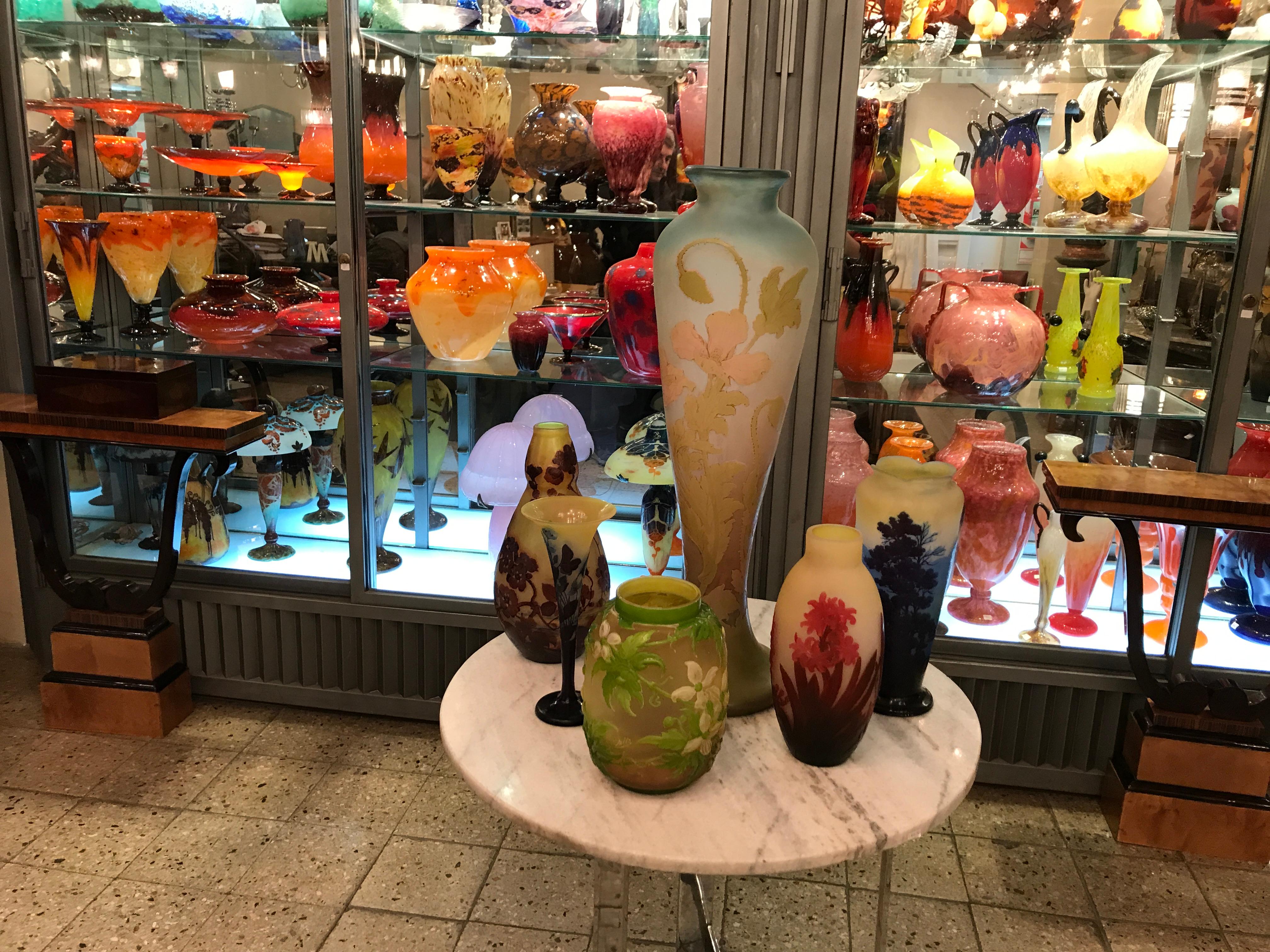 Vase en souffle de verre, signé Galle, Style : Jugendstil, Art Nouveau, Liberty en vente 3