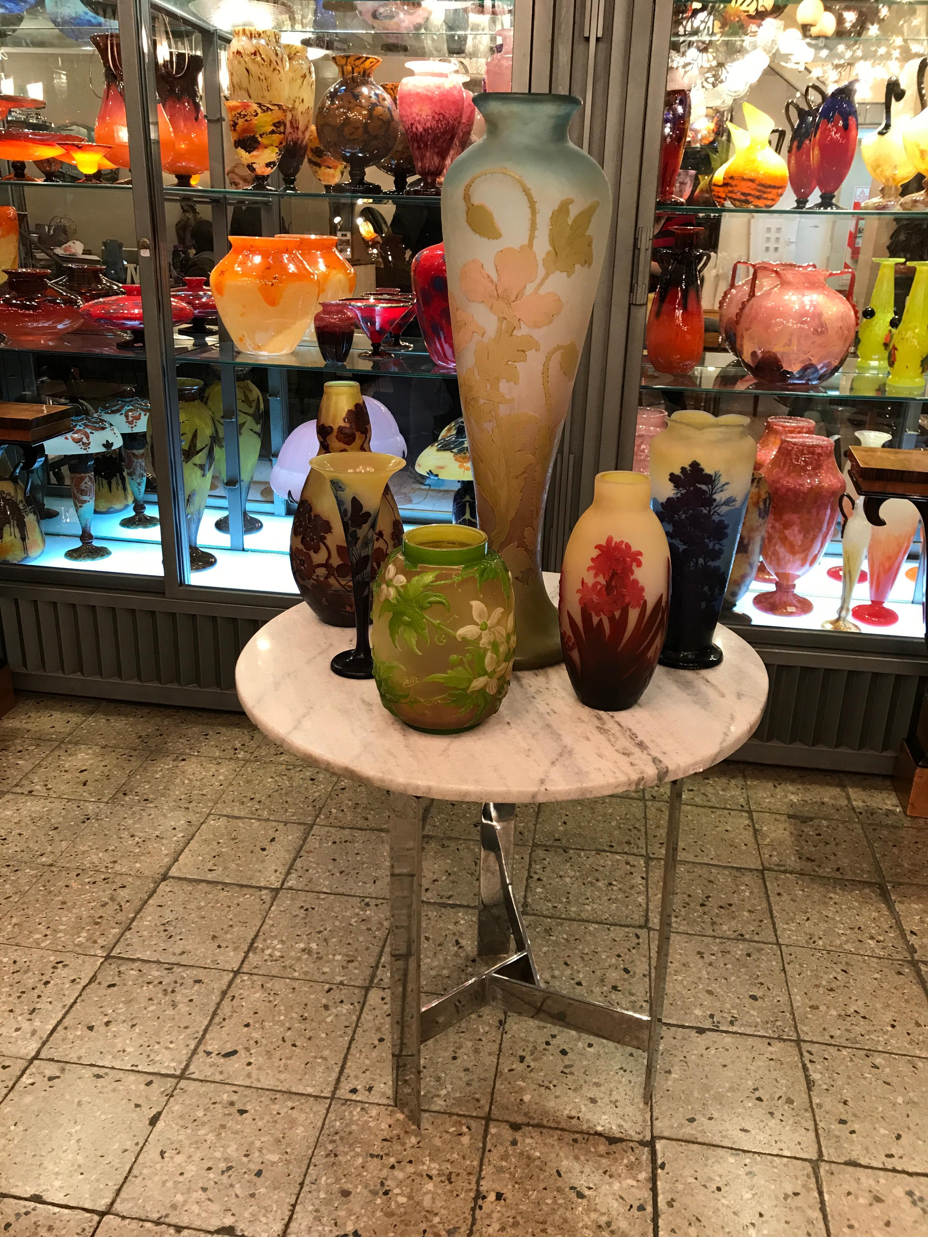 Jarrón de cristal soufflé, Signo: Galle, Estilo: Jugendstil, Art Nouveau, Liberty en venta 5