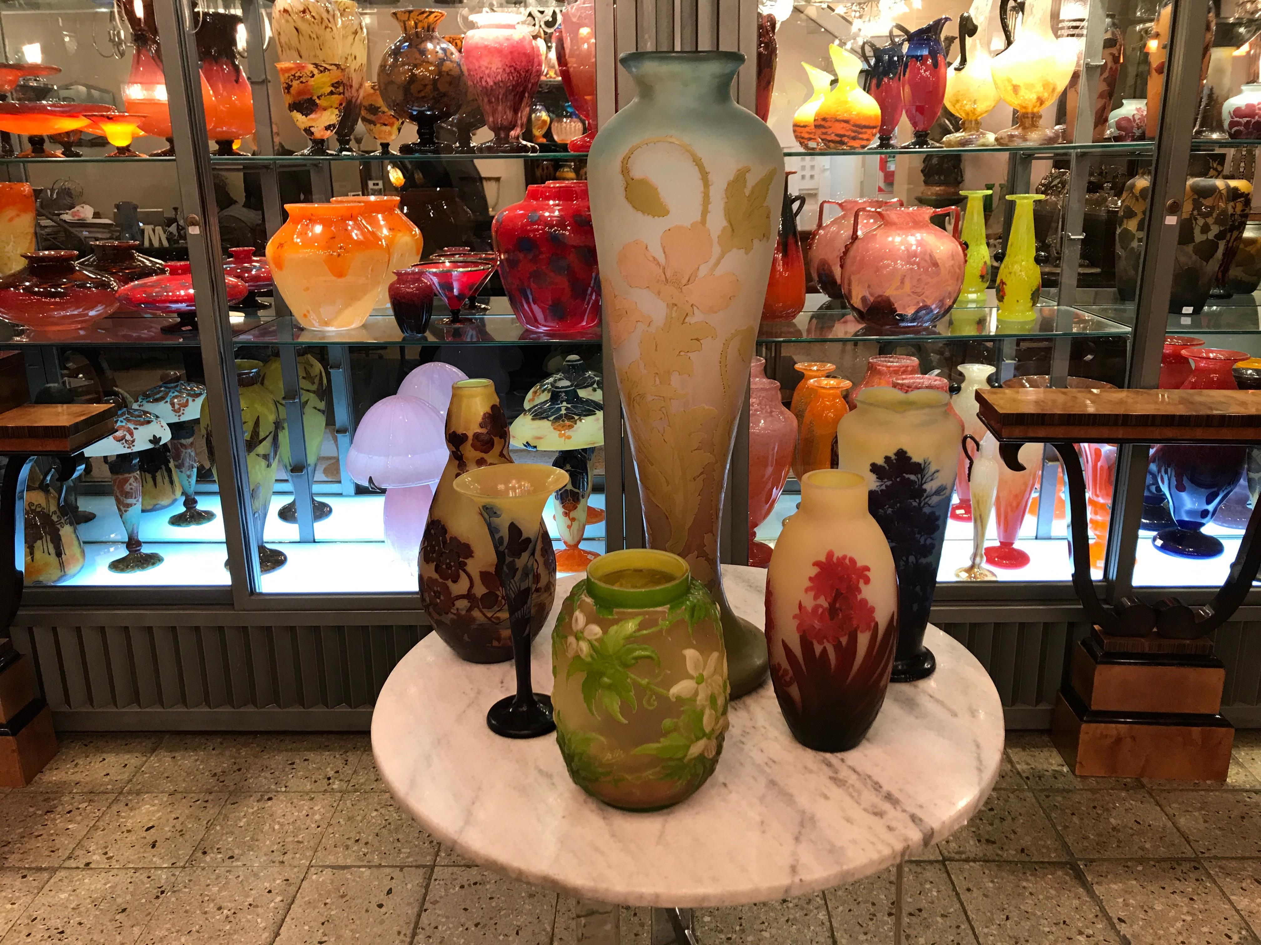 Vase en souffle de verre, signé Galle, Style : Jugendstil, Art Nouveau, Liberty en vente 5