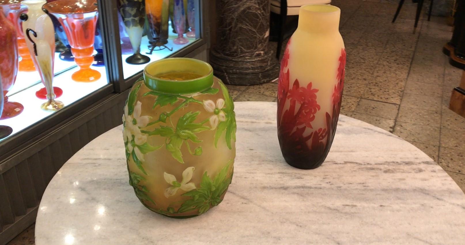 Vase en souffle de verre, signé Galle, Style : Jugendstil, Art Nouveau, Liberty en vente 12