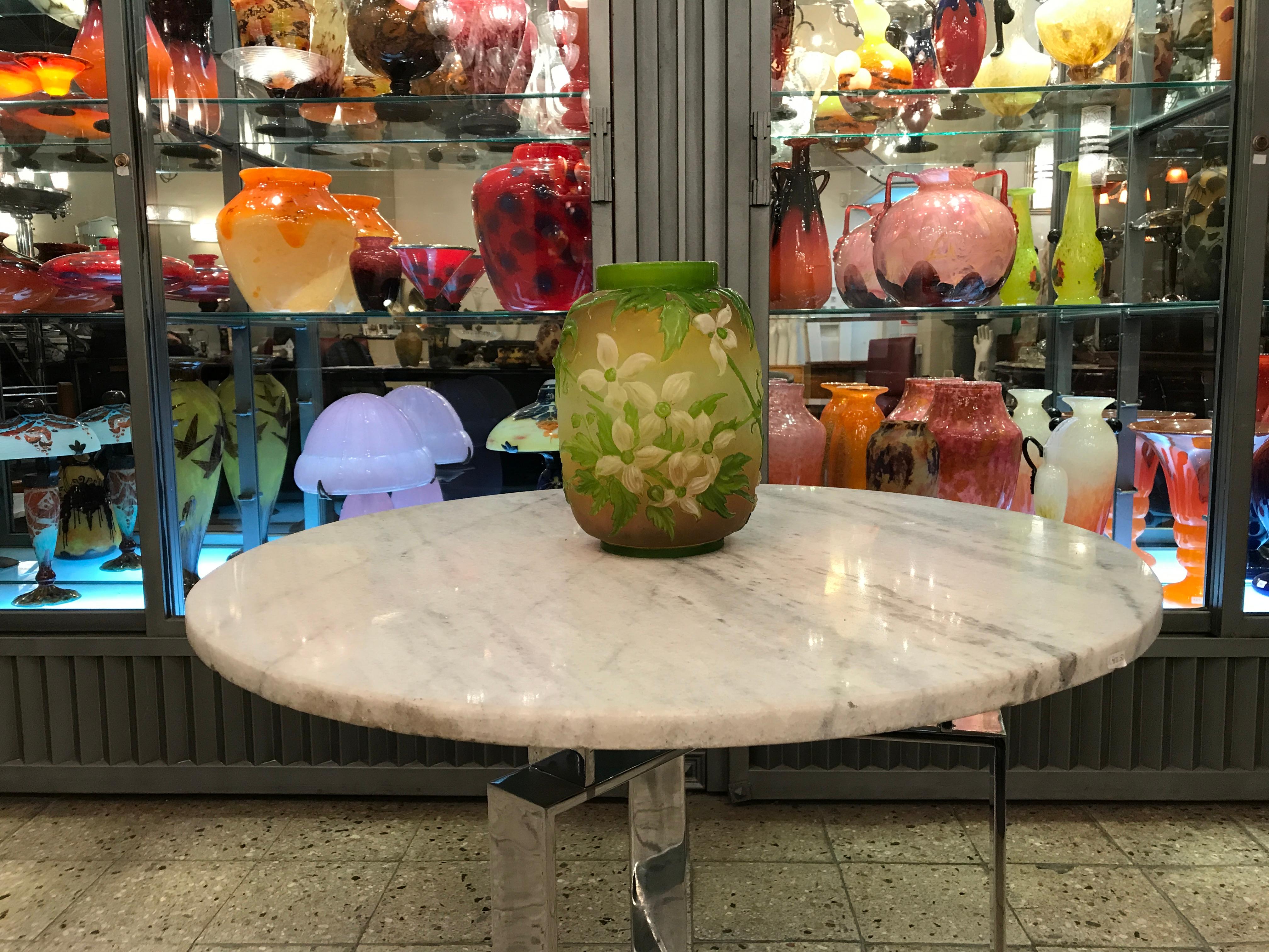 Vase aus Glasbrosche, signiert: Galle, Stil: Jugendstil, Liberty im Zustand „Gut“ im Angebot in Ciudad Autónoma Buenos Aires, C