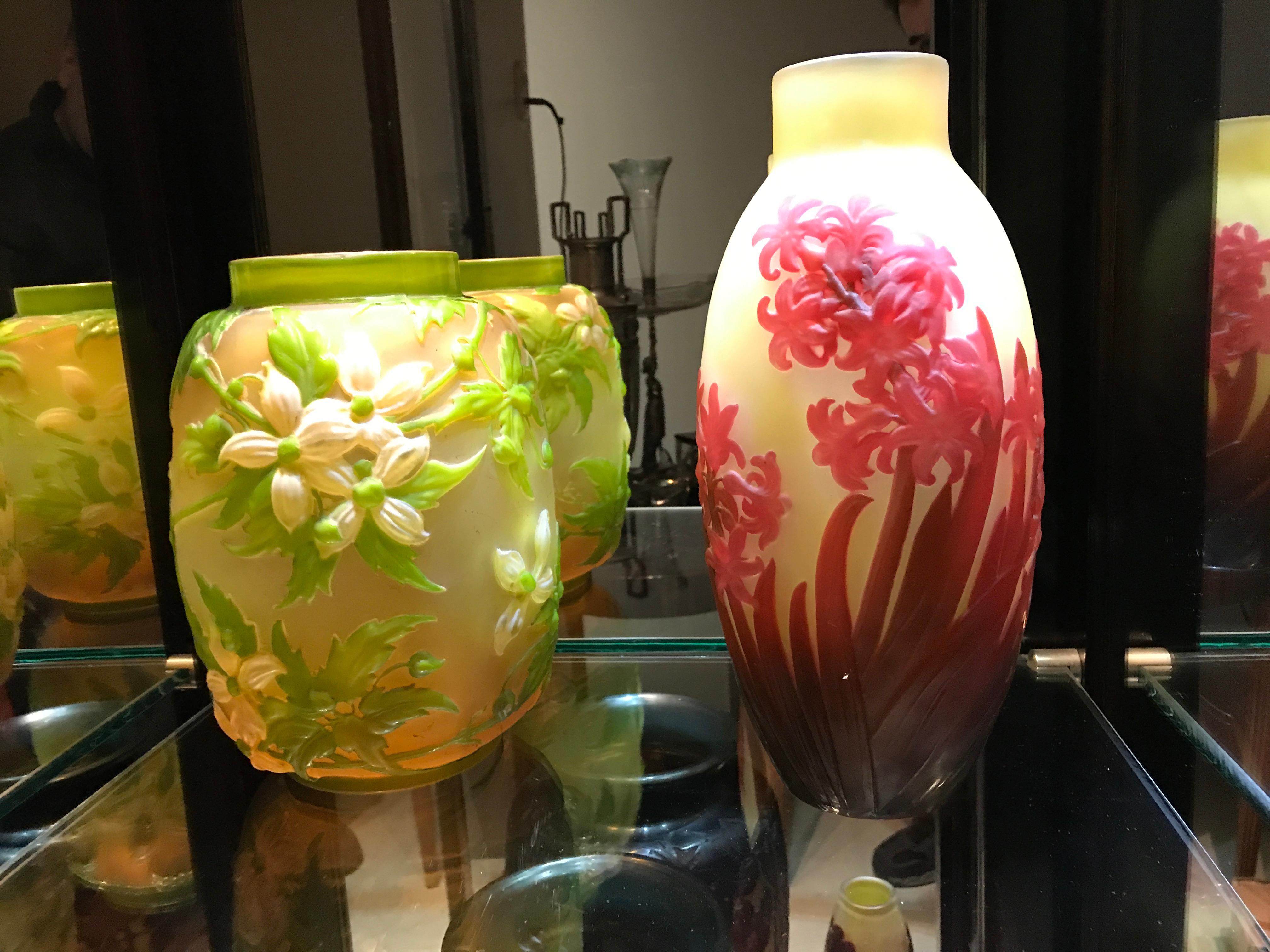 Vase in glass souffle, Sign: Galle, Style: Jugendstil, Art Nouveau, Liberty For Sale 3