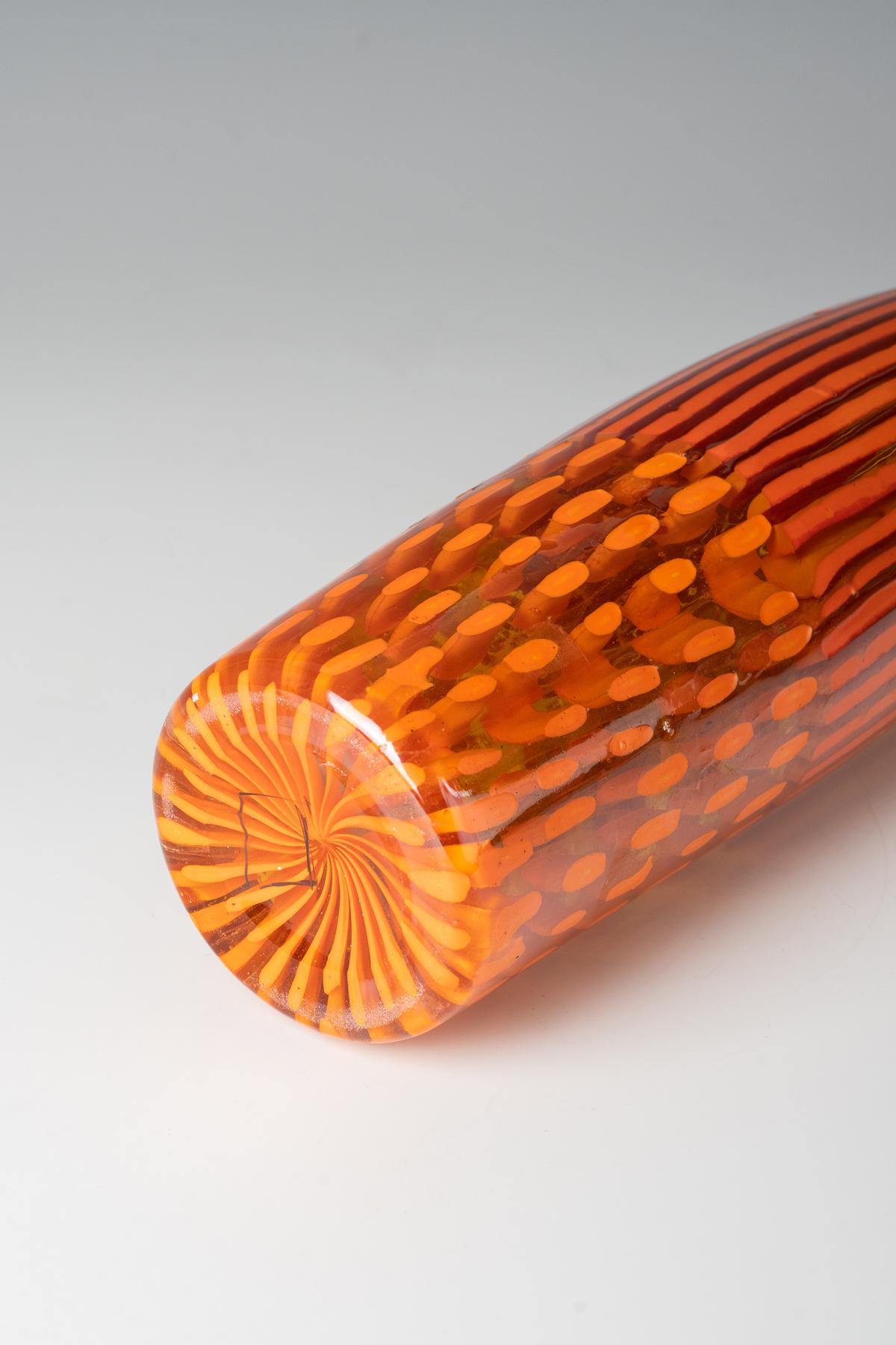 Vaso in vetro con canne e Thomas Stearns, per Venini, 1962 In condizioni buone in vendita a Zurich, CH