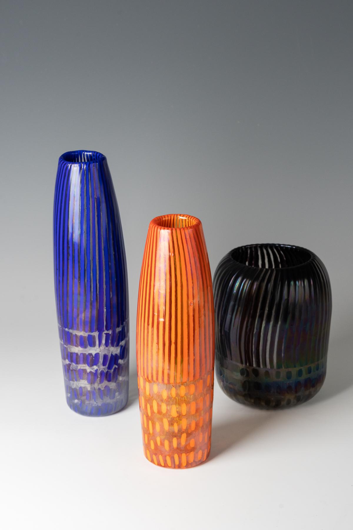 Vaso in vetro con canne e Thomas Stearns, per Venini, 1962 in vendita 1
