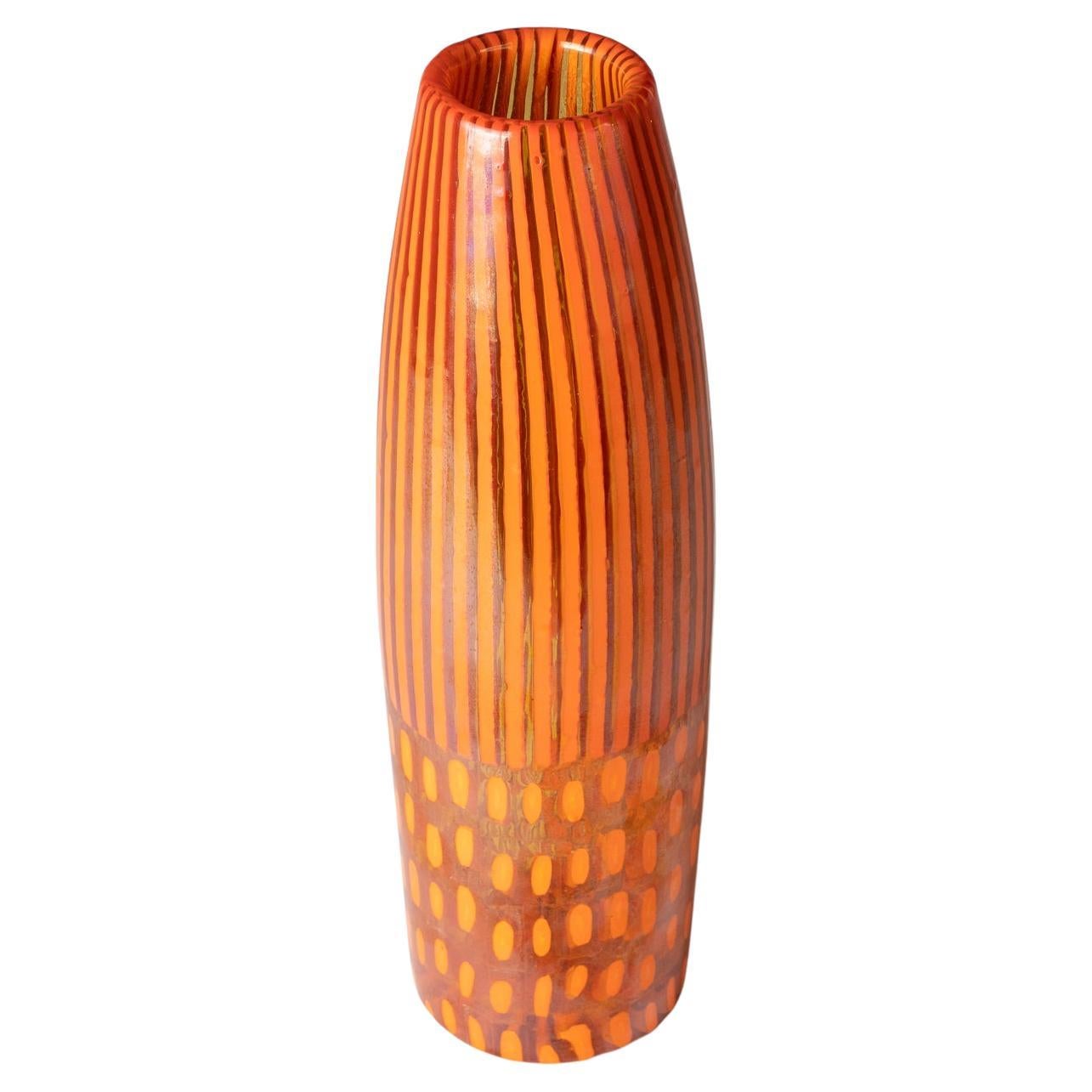 Vase in glass with cannes and Thomas Stearns, for Venini, 1962