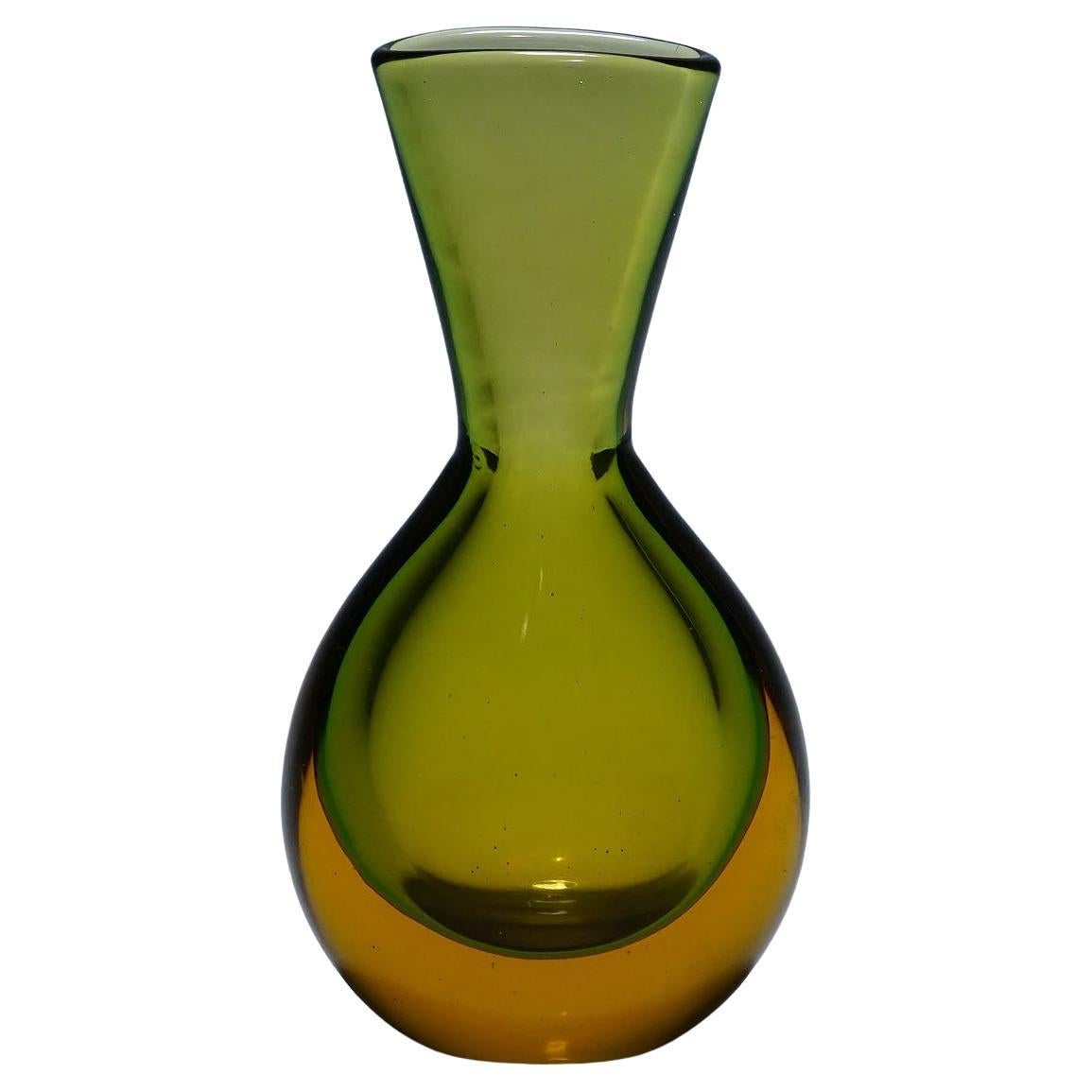 Vaso in vetro Greene 
Greene Amber, Flavio Poli per Seguso in vendita