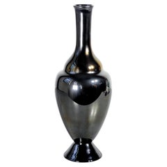 Vase in Iridescent Black Glass, Design by Carlo Scarpa for MVM Cappellin, 1930s