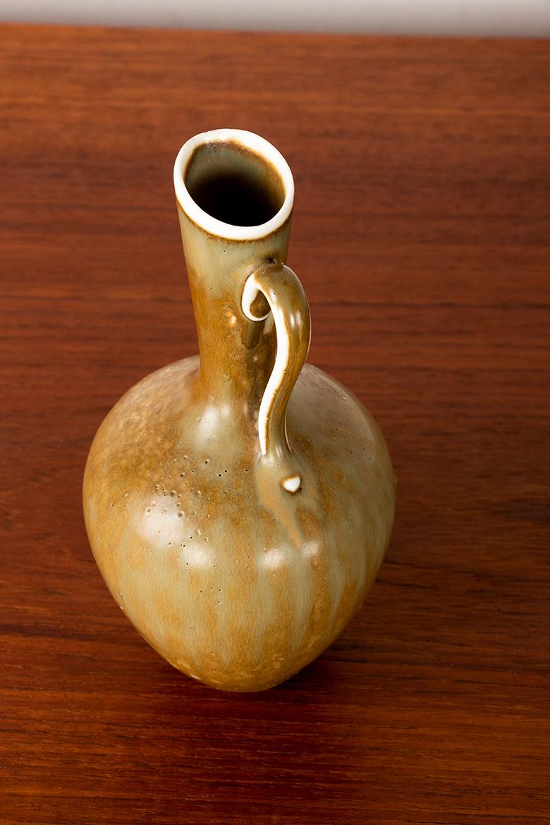 Vase aus khakifarben glasierter Keramik von Gunnar Nylund für Rörstrand Schweden 1960. im Angebot 4