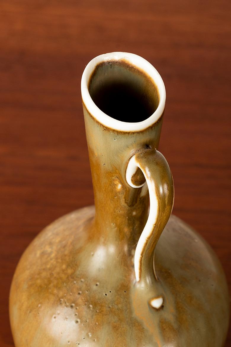 Vase aus khakifarben glasierter Keramik von Gunnar Nylund für Rörstrand Schweden 1960. im Angebot 5