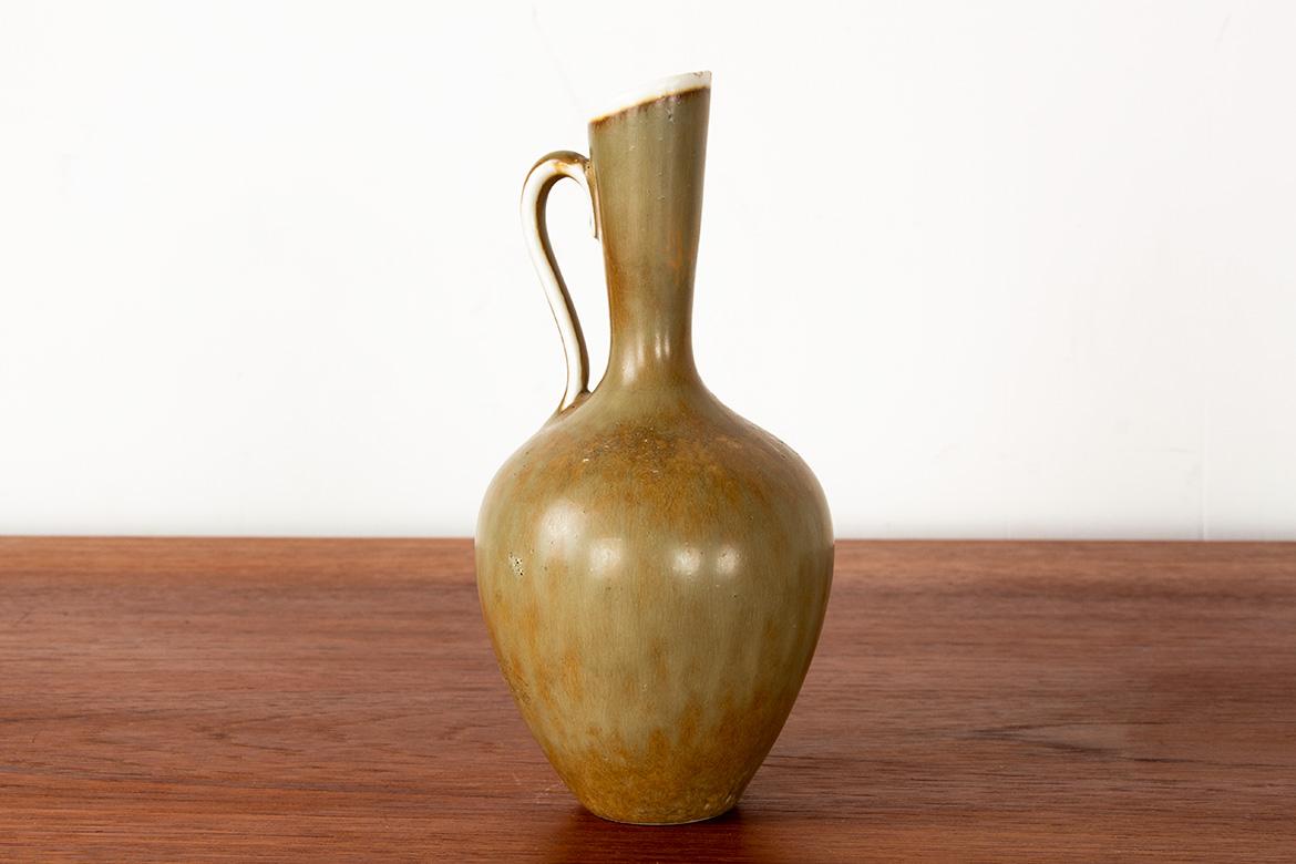 Vase aus khakifarben glasierter Keramik von Gunnar Nylund für Rörstrand Schweden 1960. im Angebot 6