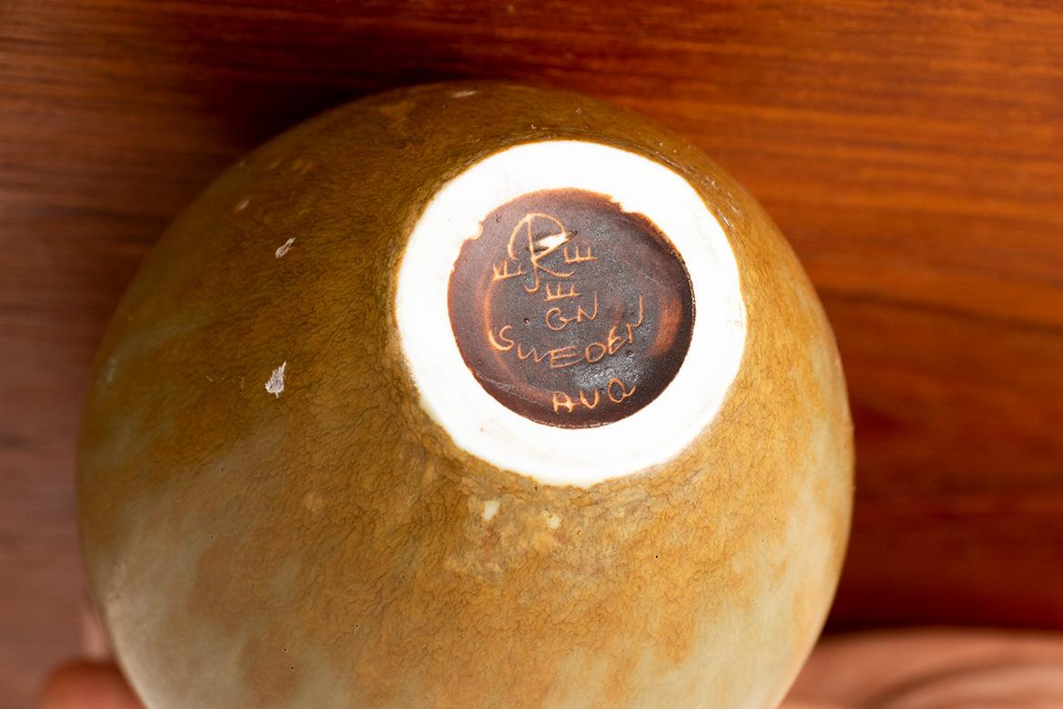 Vase aus khakifarben glasierter Keramik von Gunnar Nylund für Rörstrand Schweden 1960. im Angebot 7