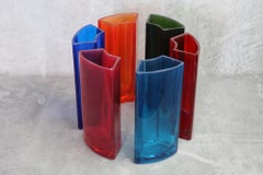 Jarrón de cristal multicolor de Per Ivar Ledang, años 90, diseño escandinavo