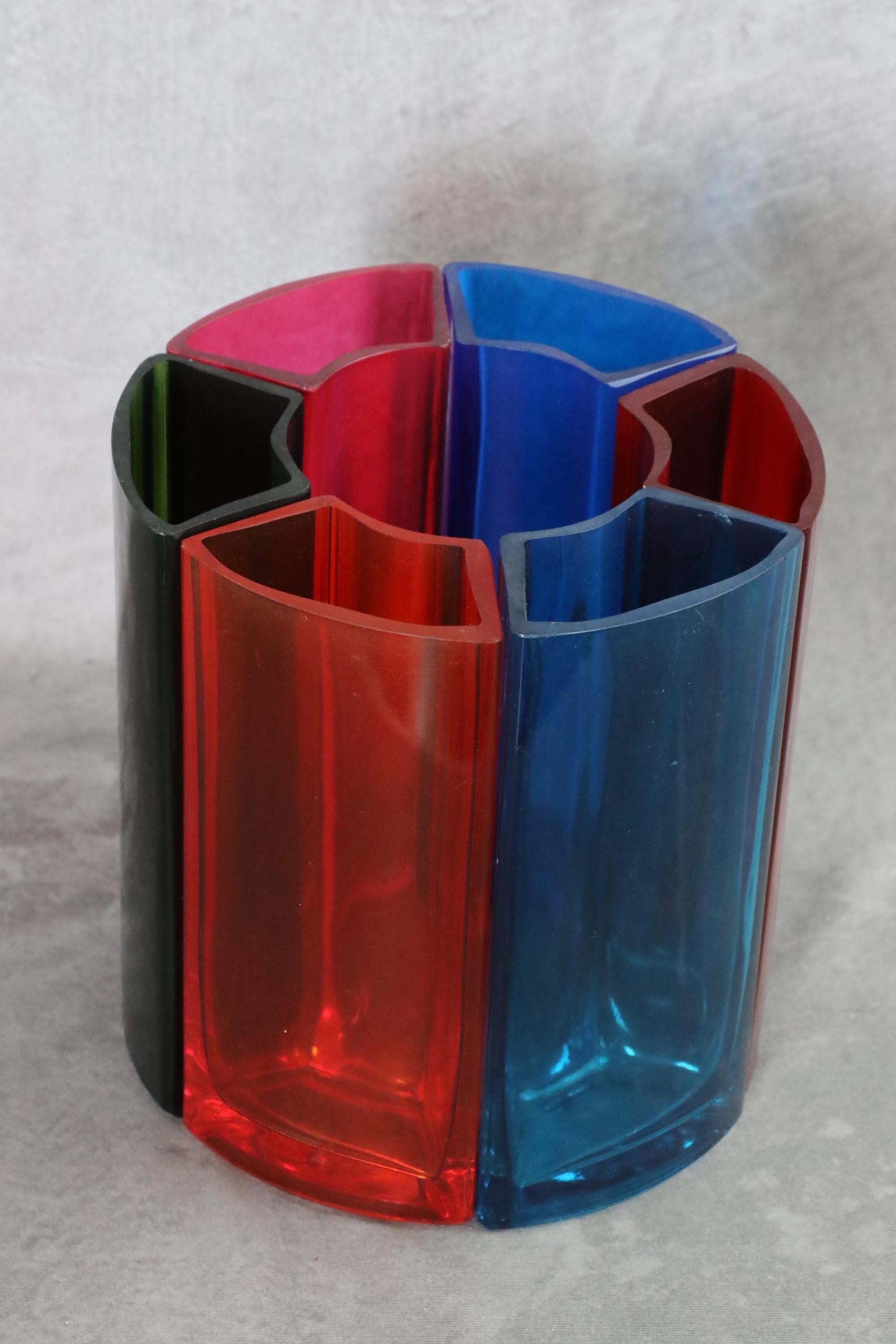Mid-Century moderno Vaso in vetro multicolore di Per Ivar Ledang, anni '90, design scandinavo in vendita