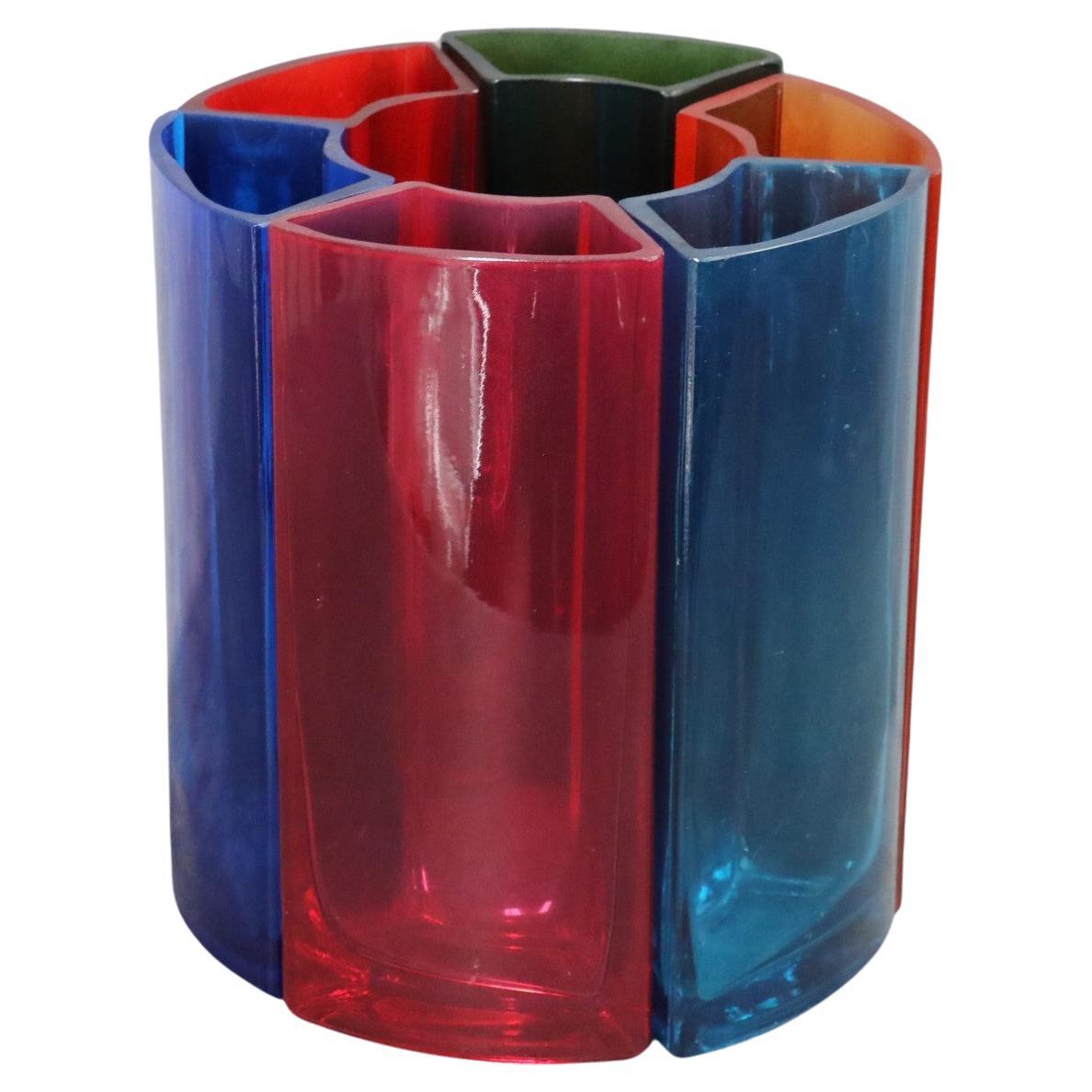 Vase in Multicoloured Glass by Per Ivar Ledang, 90s, Scandinavian Design For Sale