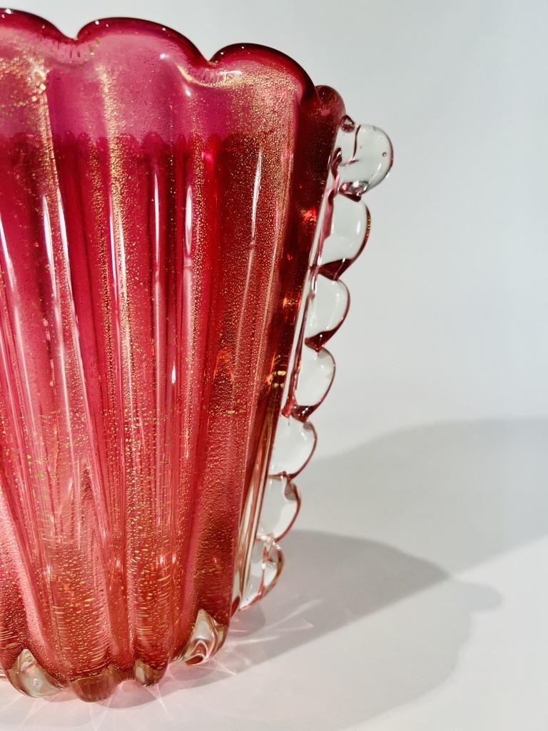 Style international Vase en verre de Murano attribué à Archimede Seguso 1950 en vente