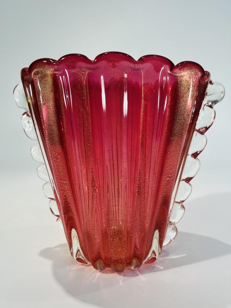 Vase in Murano Glass attributed to Archimede Seguso 1950 In Excellent Condition For Sale In Rio De Janeiro, RJ