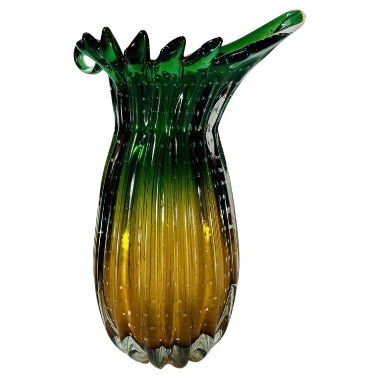 Vase in Murano Glass attributed  to Aureliano Toso 1950 For Sale