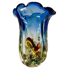 Vase en verre de Murano attribué à Dino Martens par Aureliano Toso vers 1950