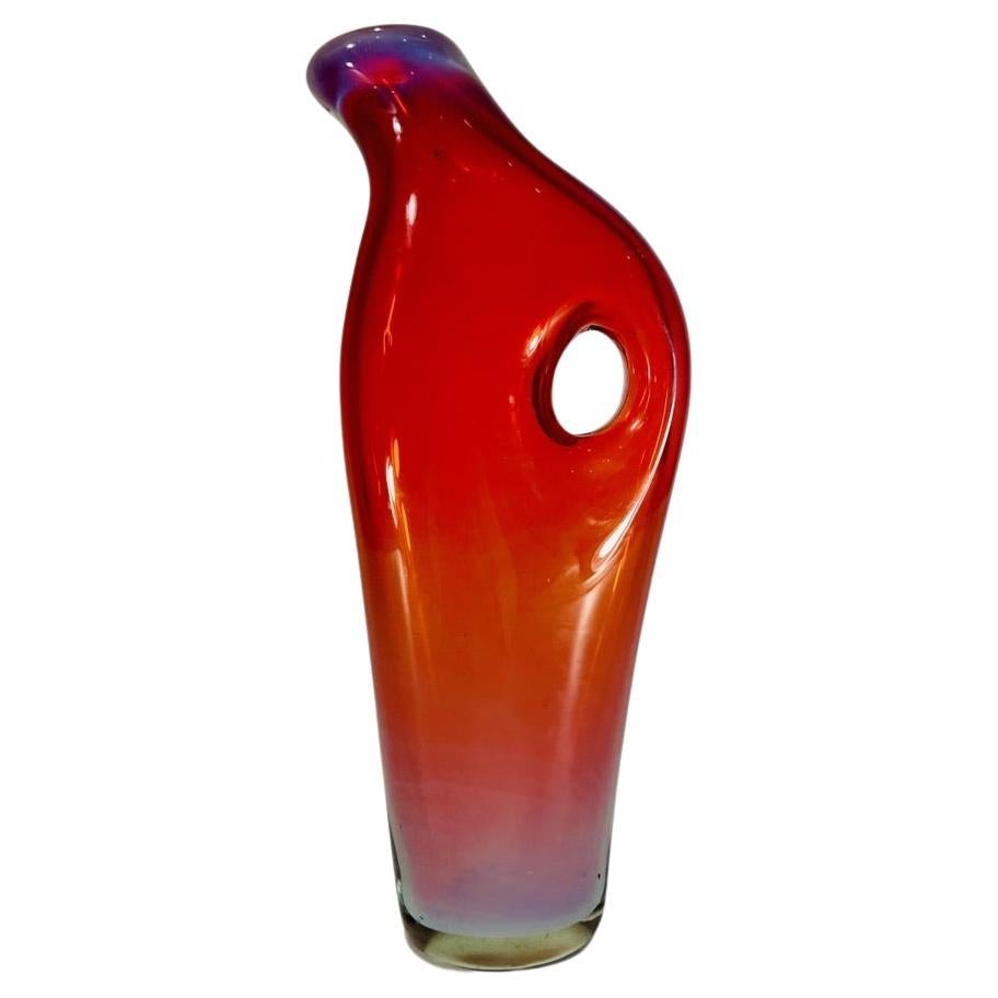 Vase in Murano Glass attributed to Fulvio Bianconi circa 1950 For Sale