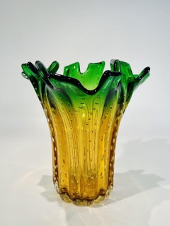 Vase in Murano Glass bicolor attributed to Fratelli Toso circa 1950
