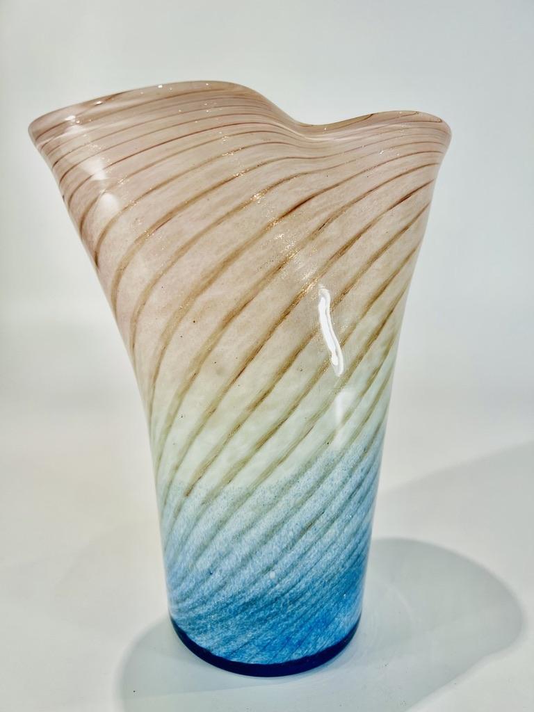 Italian Vase in Murano Glass by Dino Martens to Aureliano Toso 1950 For Sale