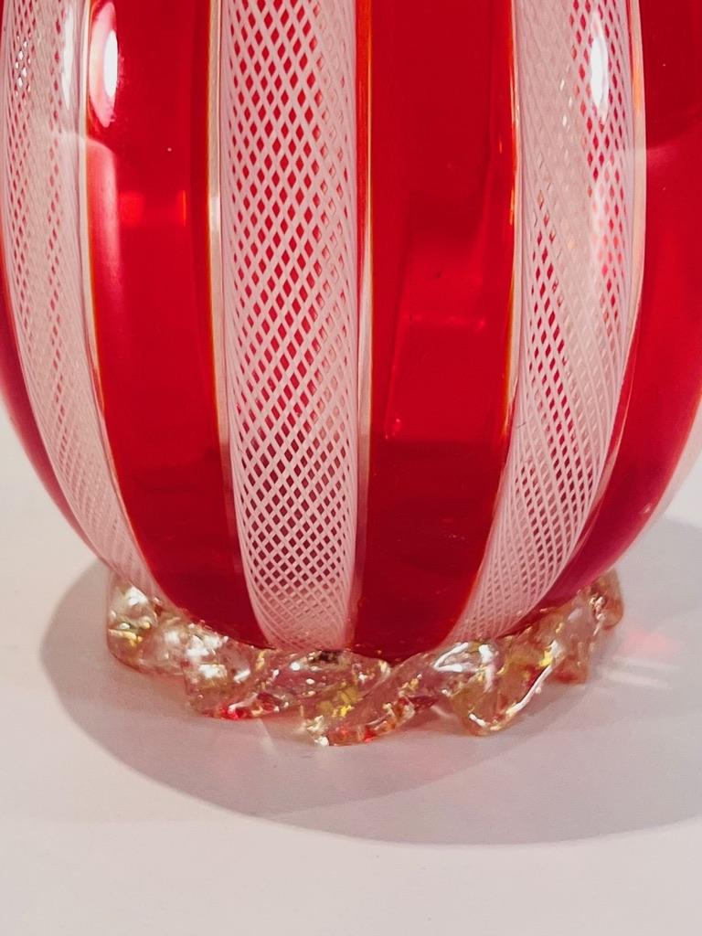 jarrón de cristal de Murano de Dino Martens para Aureliano Toso hacia 1950 Italiano en venta