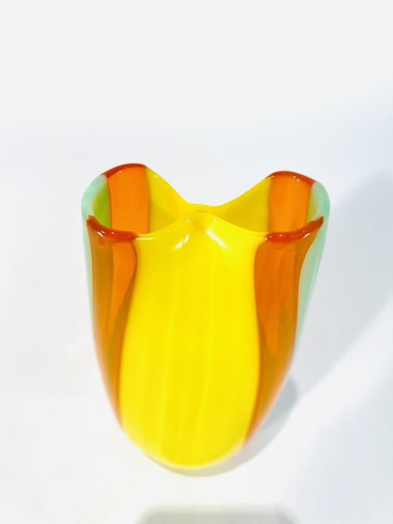 Vase in Murano Glass by Silvanni to Fratelli Toso  1990 In Excellent Condition For Sale In Rio De Janeiro, RJ