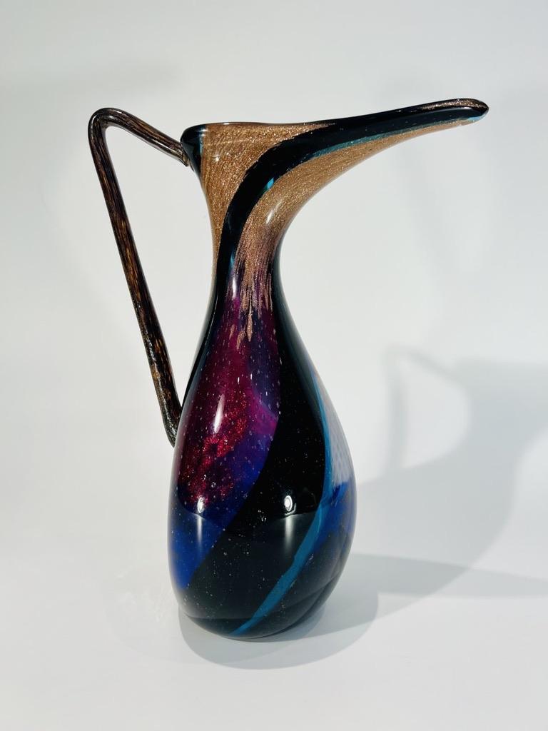 Vase aus Murano-Glas original von Dino Martens für Aureliano Toso 1950 (Internationaler Stil) im Angebot