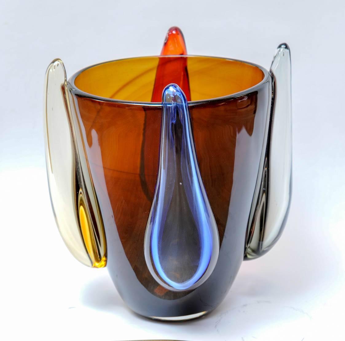 Italian Vase in Murano Glass Signed 