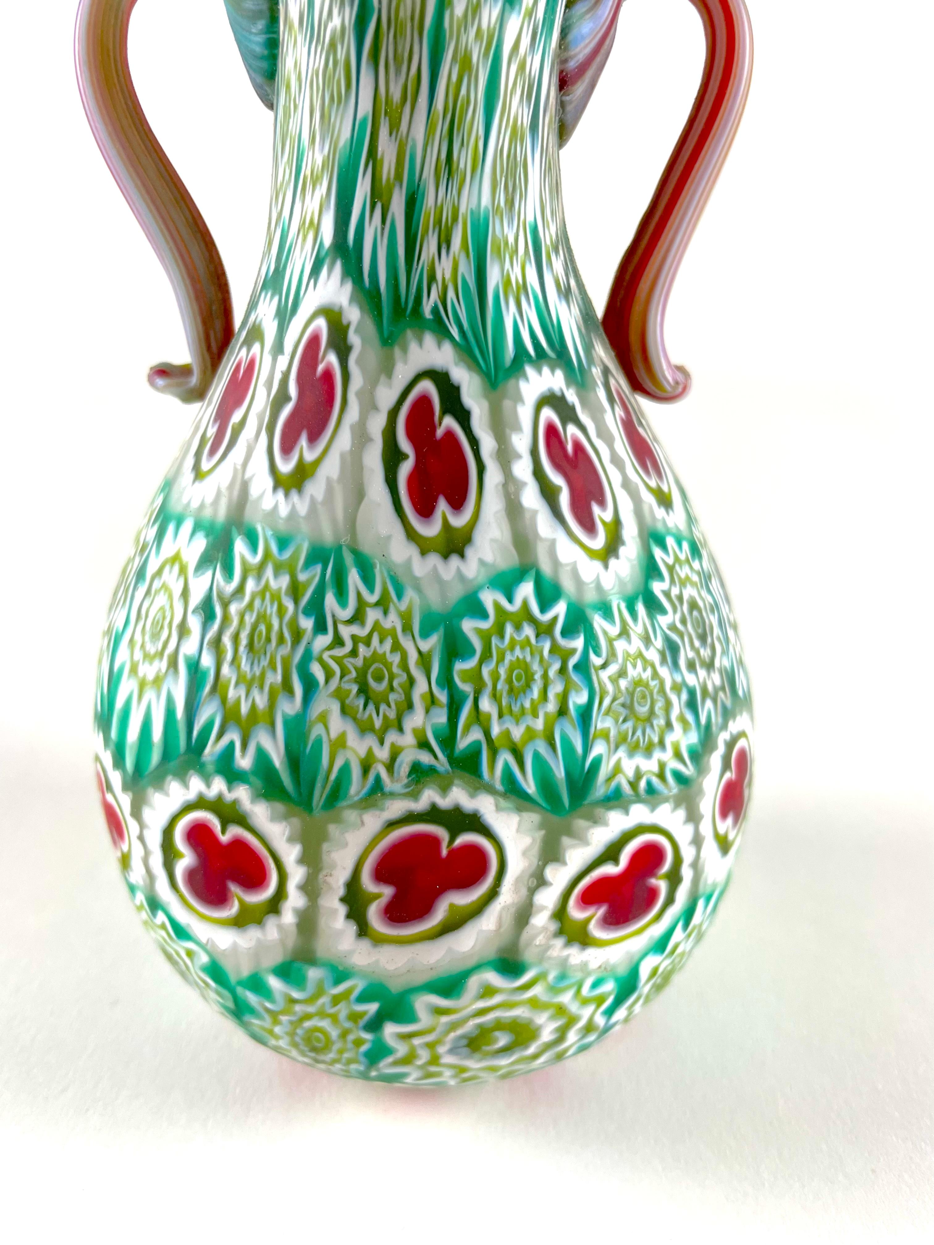 Arts and Crafts Vase in murrina, classic piece by FRATELLI TOSO MURANO, 1950 For Sale