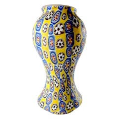Vase in murrina millefiori yellow, FRATELLI TOSO MURANO, 1950