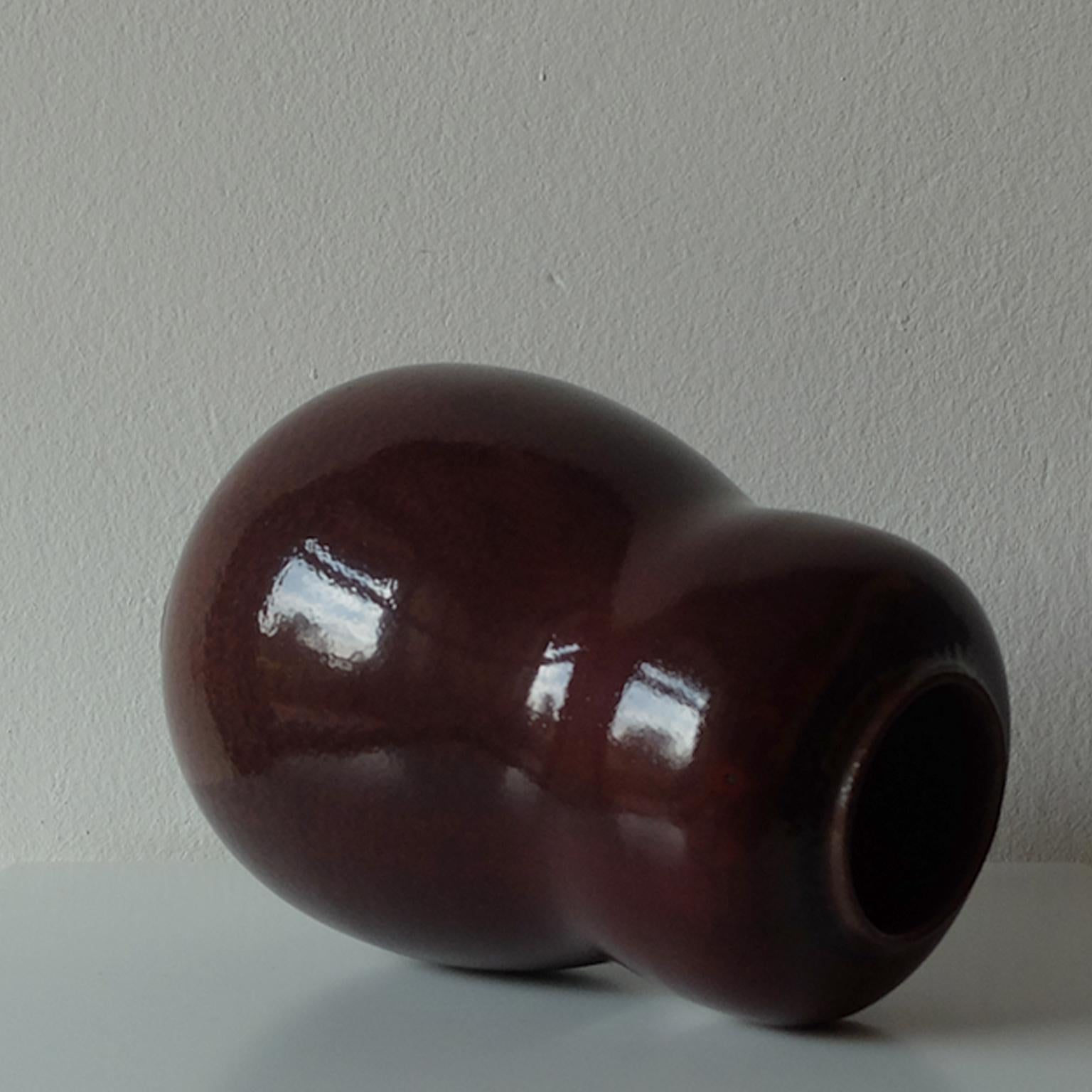 Mid-Century Modern Vase in Oxblood Glaze For Sale