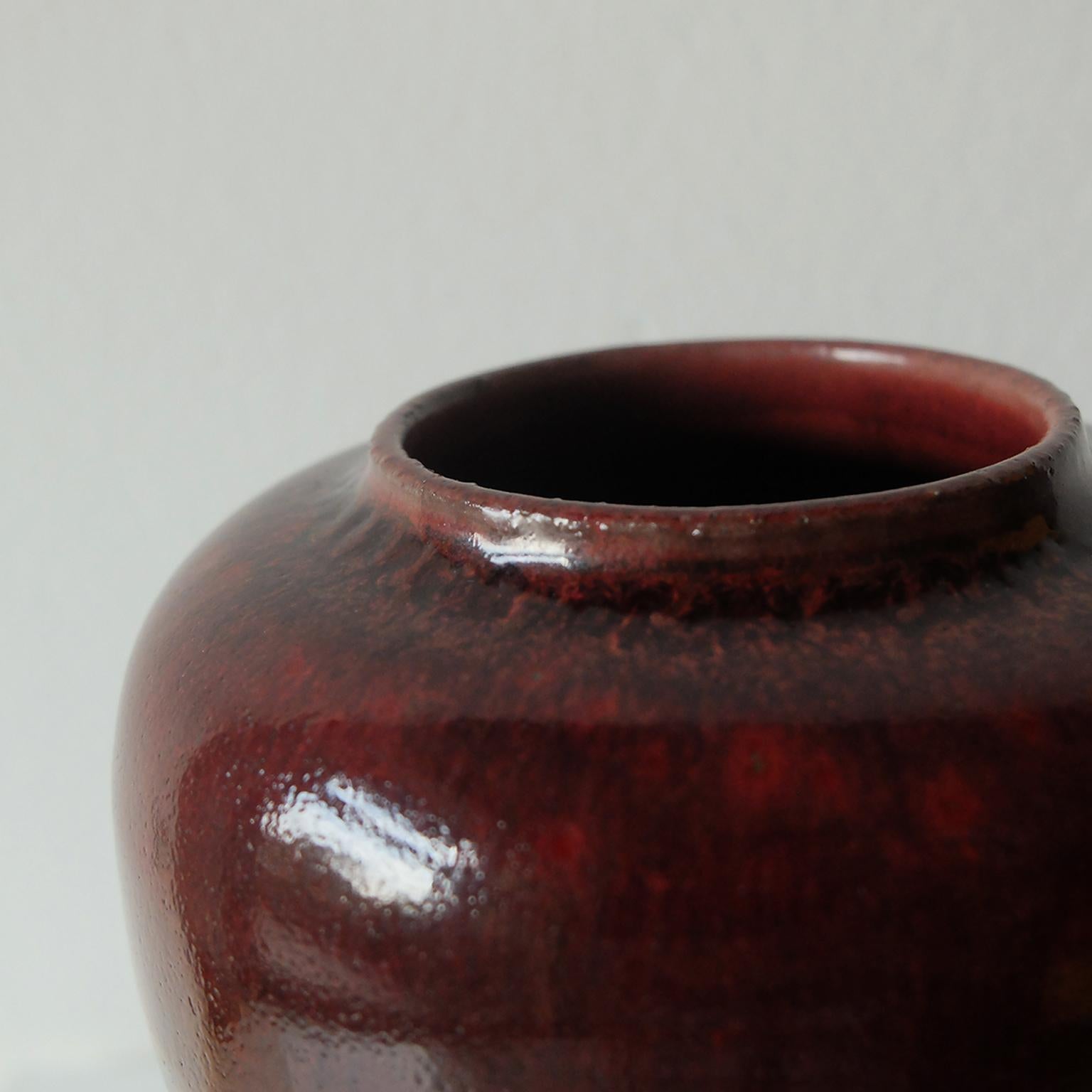 Danish Vase in Oxblood Glaze For Sale