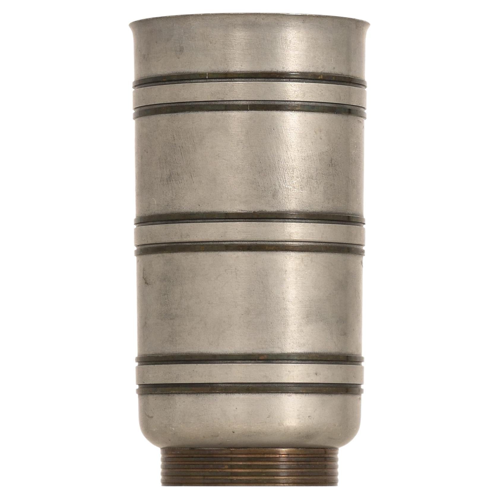 Vase in Pewter and Brass by Edvin Ollers, 1944 For Sale