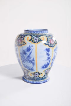 Vase aus portugiesischer Keramik, AB Alcobaça J Luiz