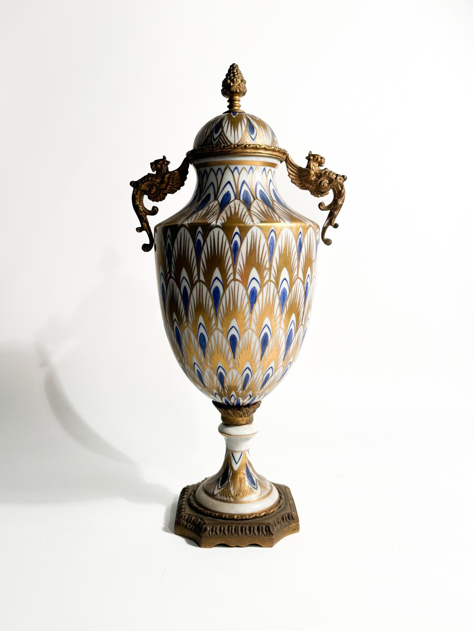 Late 19th Century Vase in Sevres Hand-painted Porcelain and Bronze from 1800