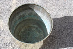 Vase in Solid Brass Italy 1970s Hammered Gold Color