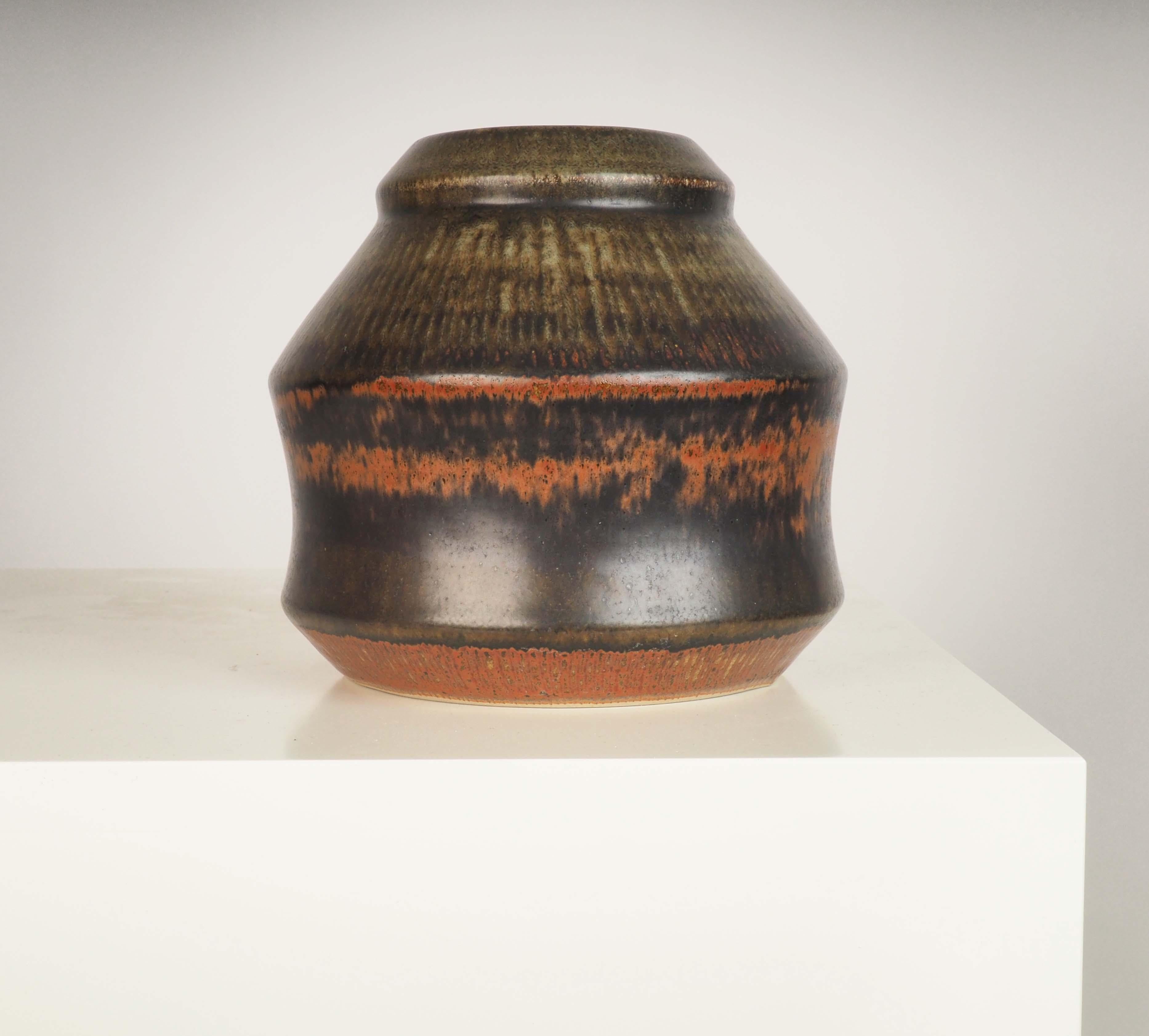 Swedish Vase in Stoneware by Carl-Harry Stålhane for Rörstrand, Sweden