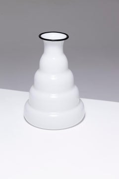 Vaso in vetro di Murano bianco, anni '80