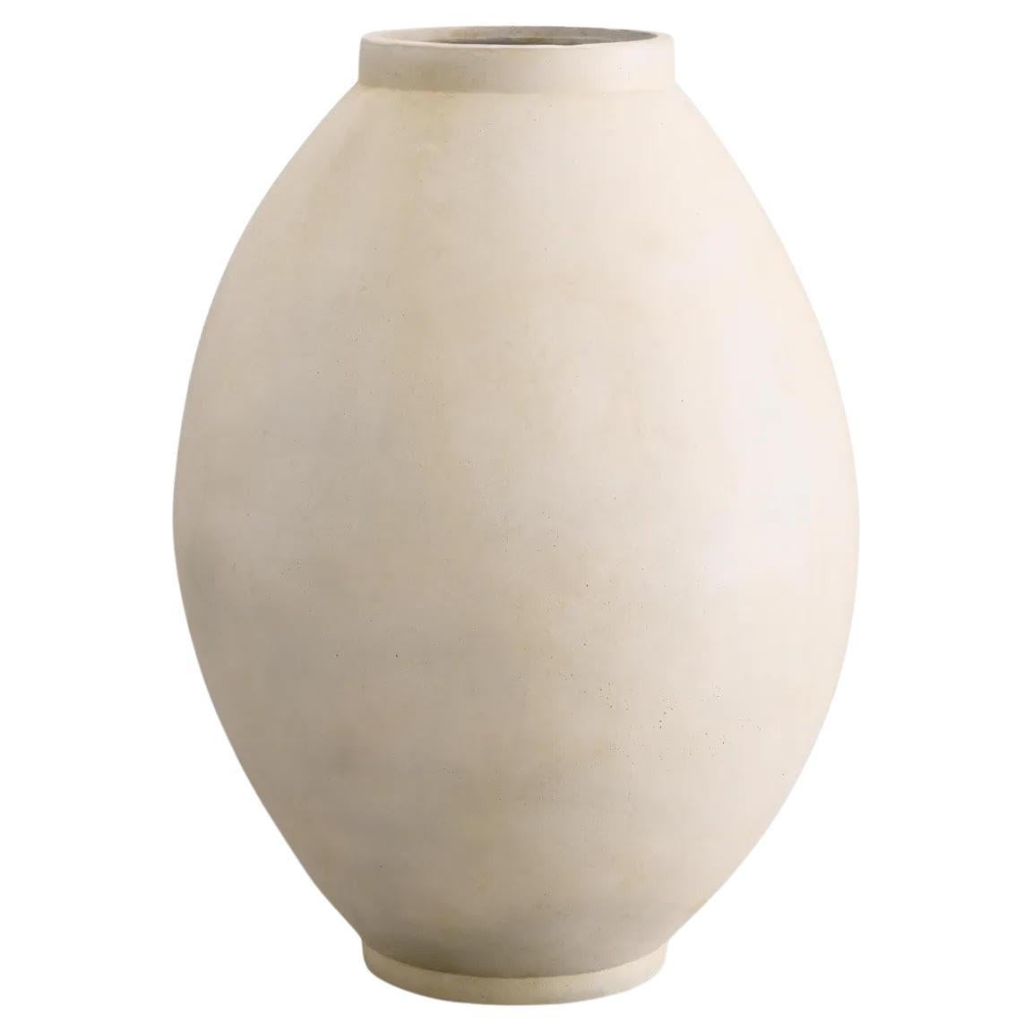 Vase, Jar, Sand-Coloured Terracotta, 21st Century.