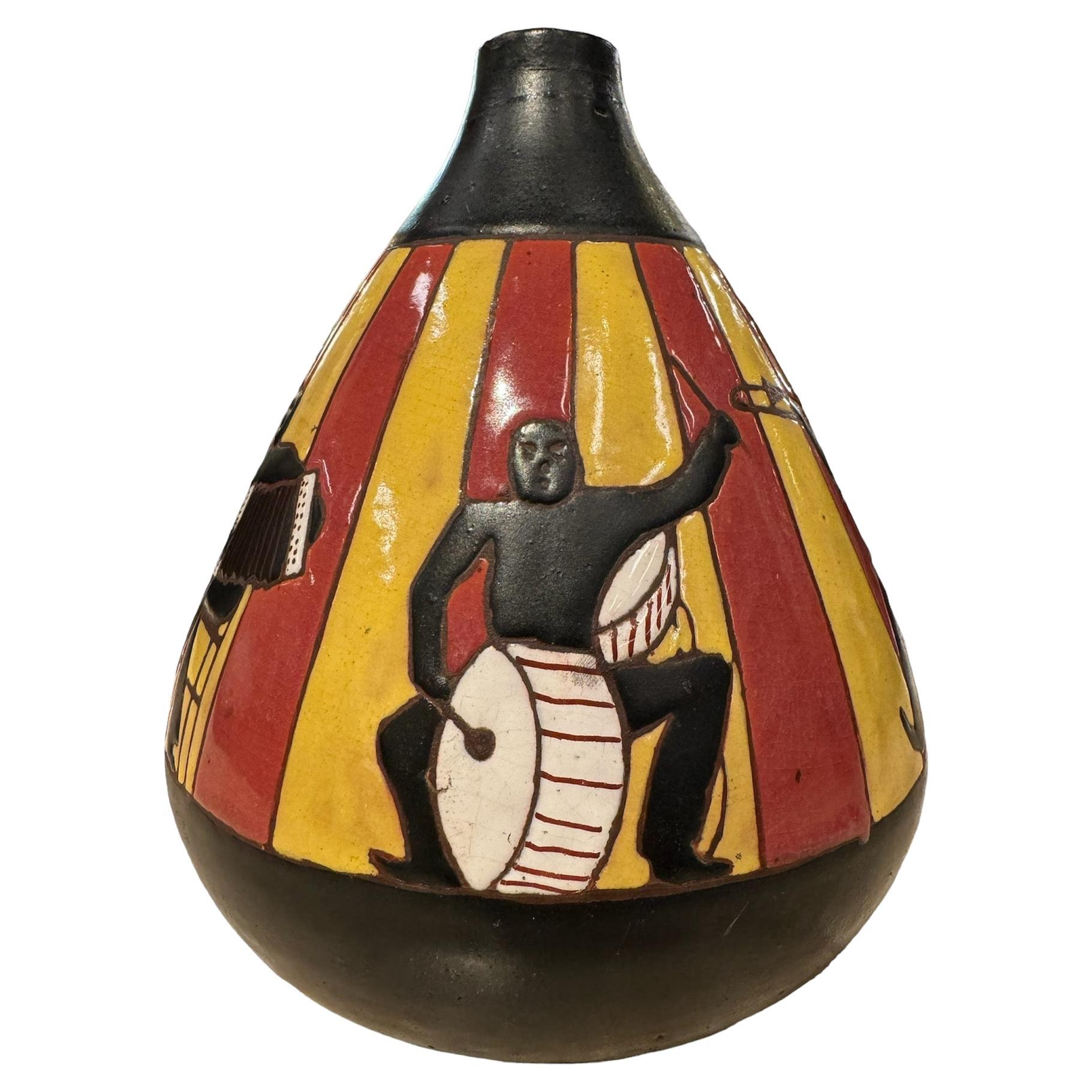 Vase Jazz Jamioulx, hergestellt ca. 1950 im Angebot
