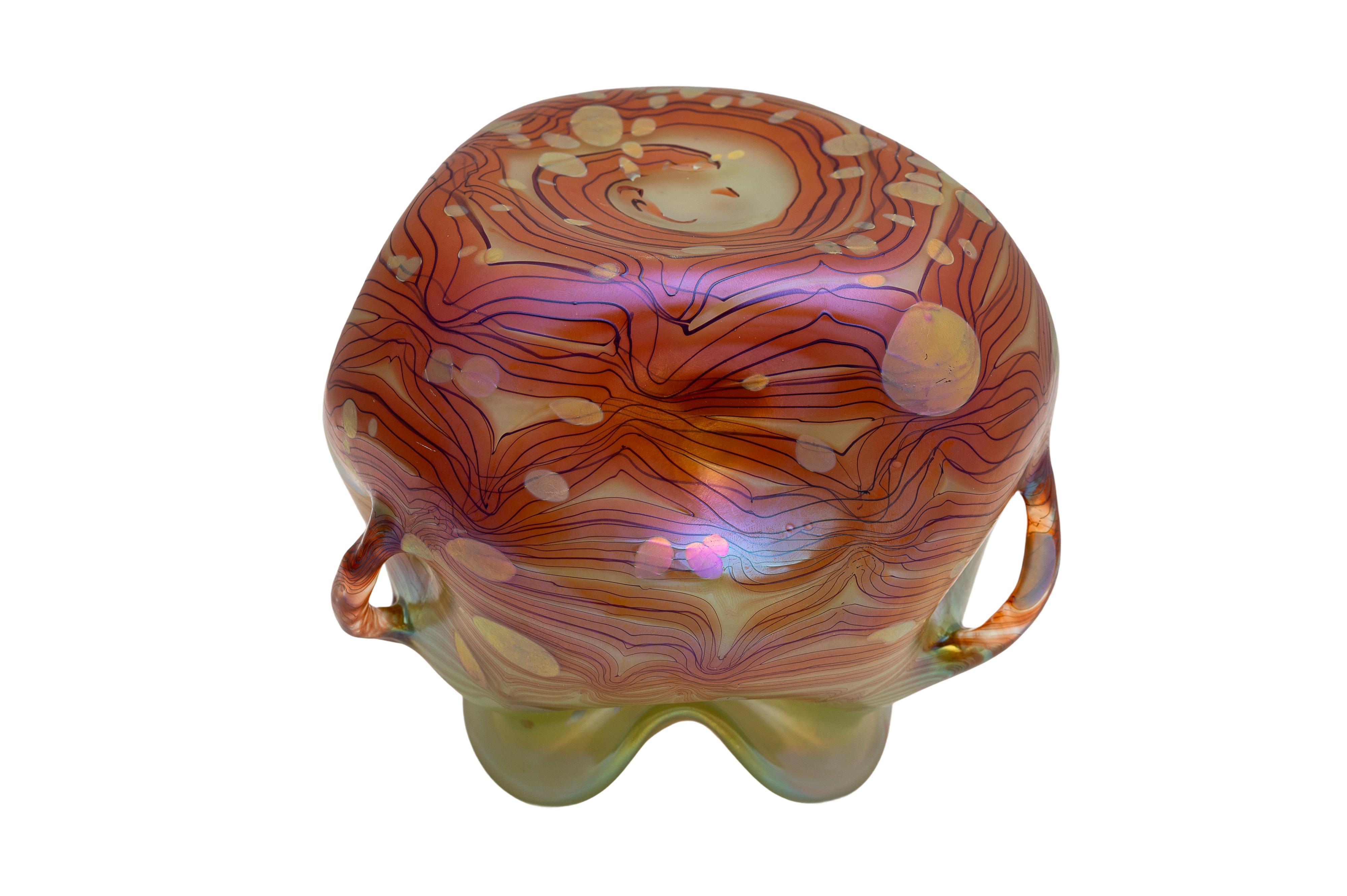Austriaco Vaso Johann Loetz Witwe Cytisus Maigrün decorazione ca. 1902 Art Decor in vendita