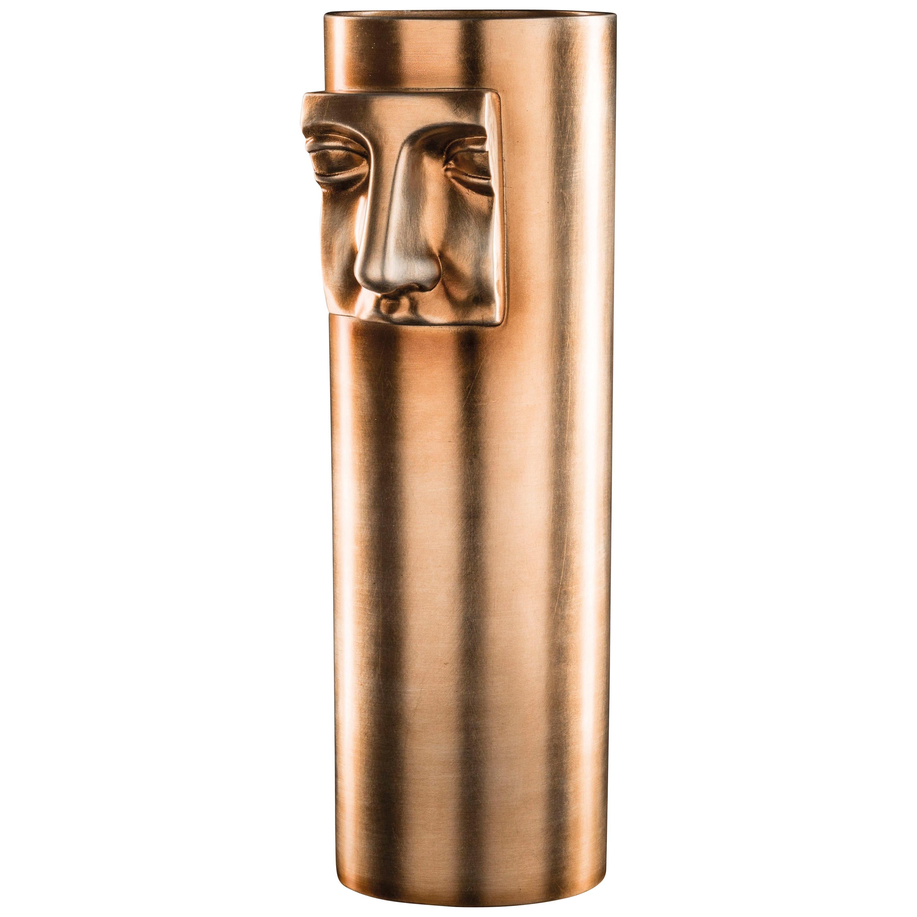 Vase Juno's Nose:: Messing Metall Finish:: Keramik:: Italien