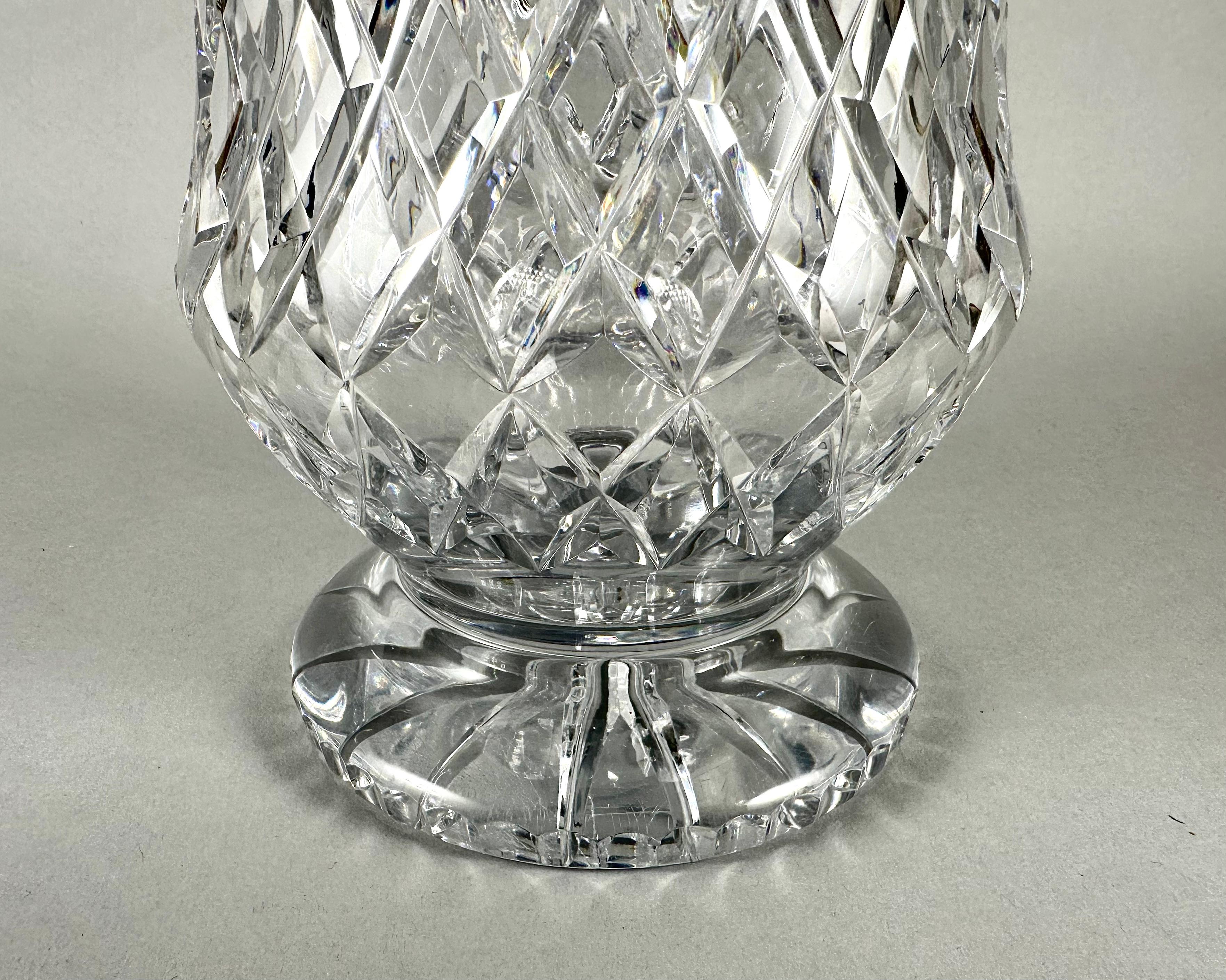 Vase Large Crystal Decorative Vase Made Of Cut Crystal Vintage France 1950s In Good Condition For Sale In Bastogne, BE