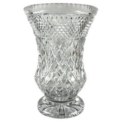 Vase Große dekorative Kristallvase aus geschliffenem Kristall Vintage Frankreich 1950er Jahre
